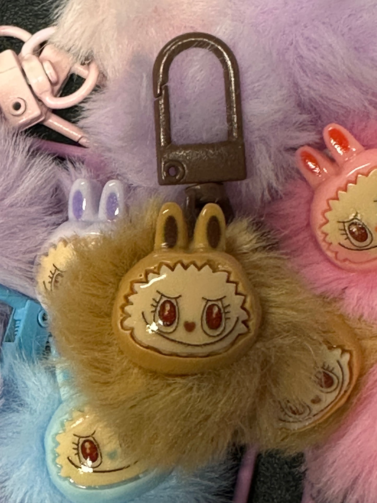 Labubu head Pom Pom phone charms/ Monster bag charm/ phone decor