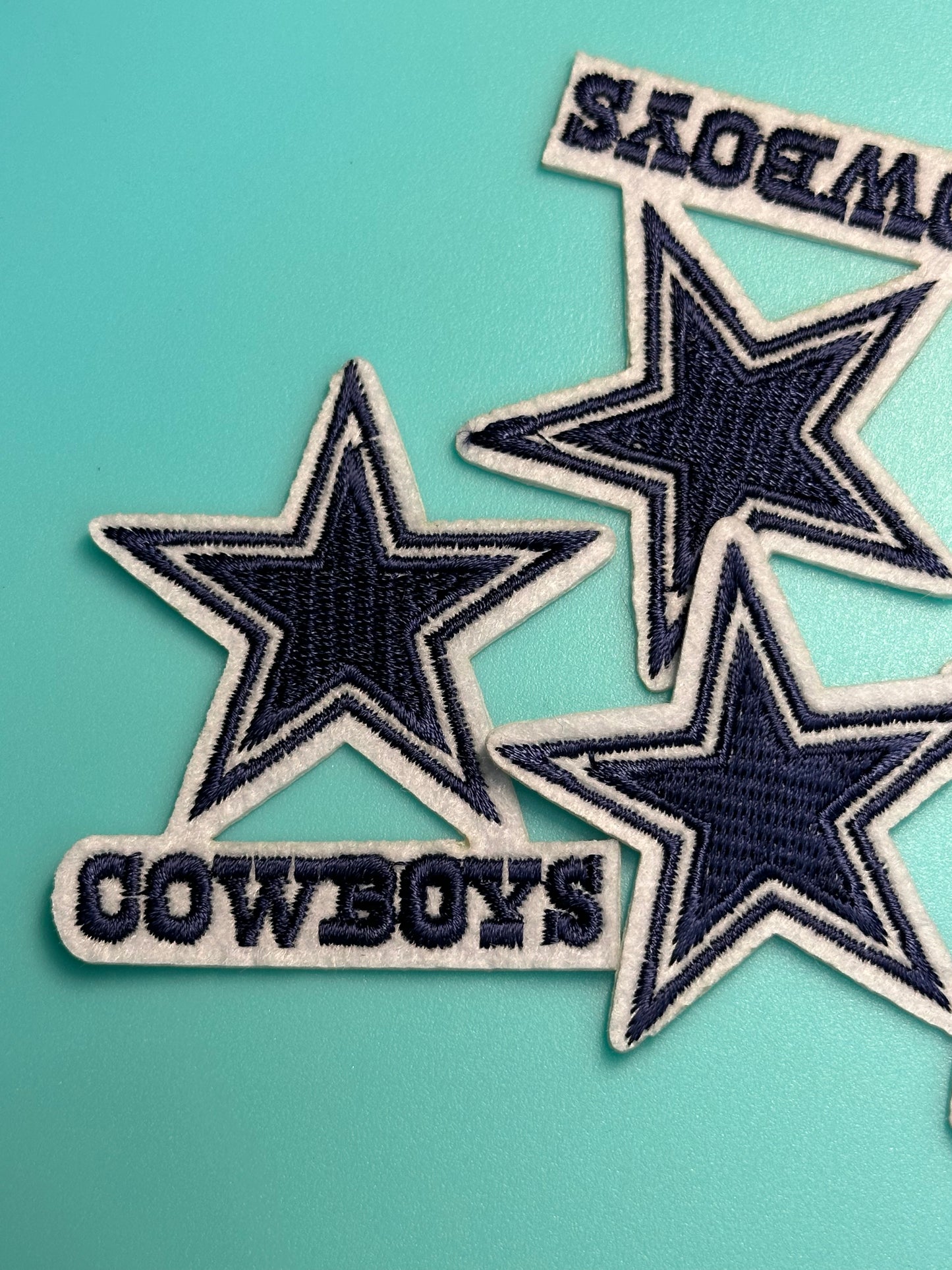 DALLAS COWBOYS IRON ON PATCH/ SIZE SMALL/ QUALITY MATERIAL/FABRIC PATCHES/FOOTBALL TEAM