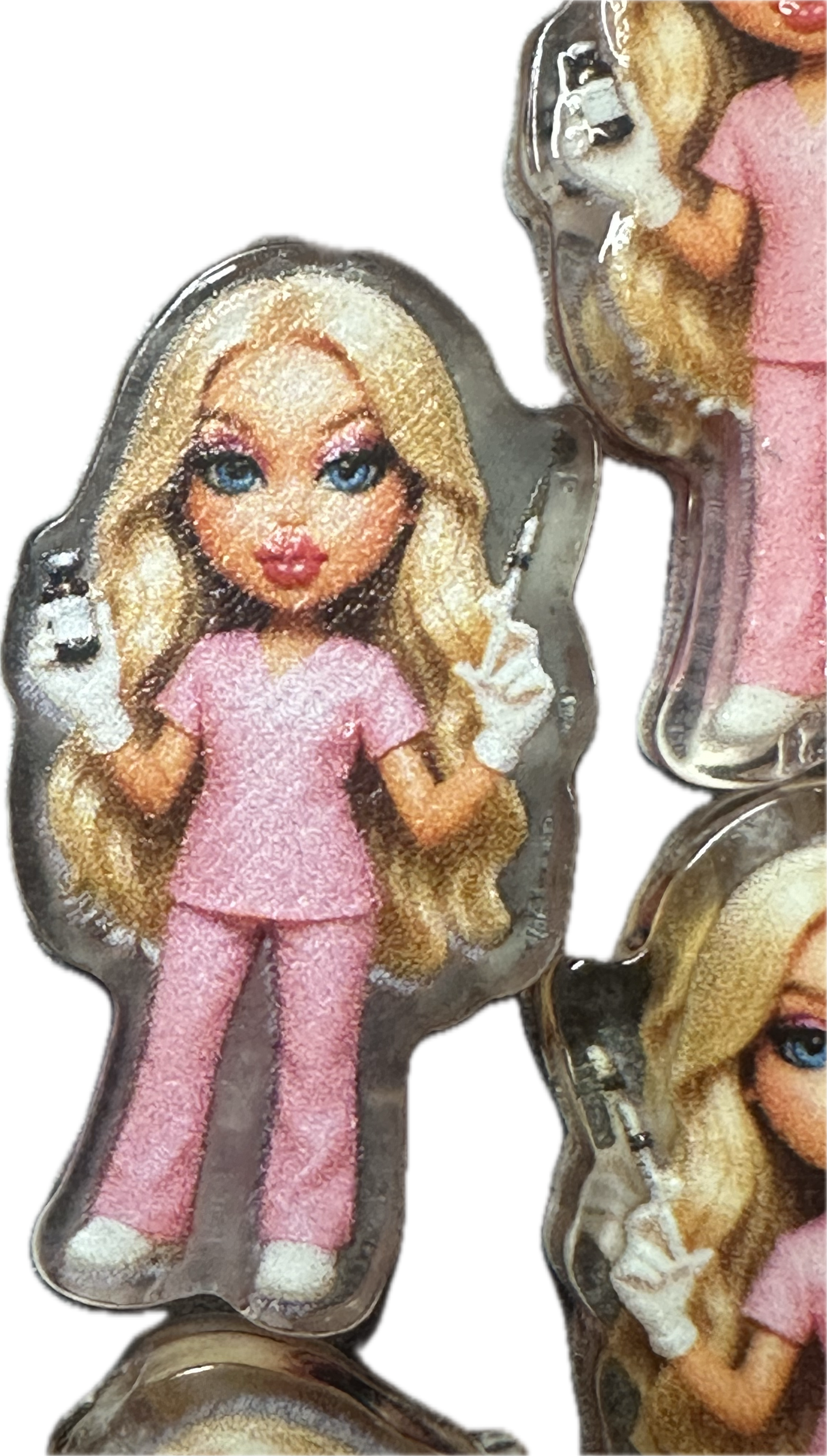 Nurse acrylic focal bead- set of 2/ focal bead/ pen beading / keychain bead/