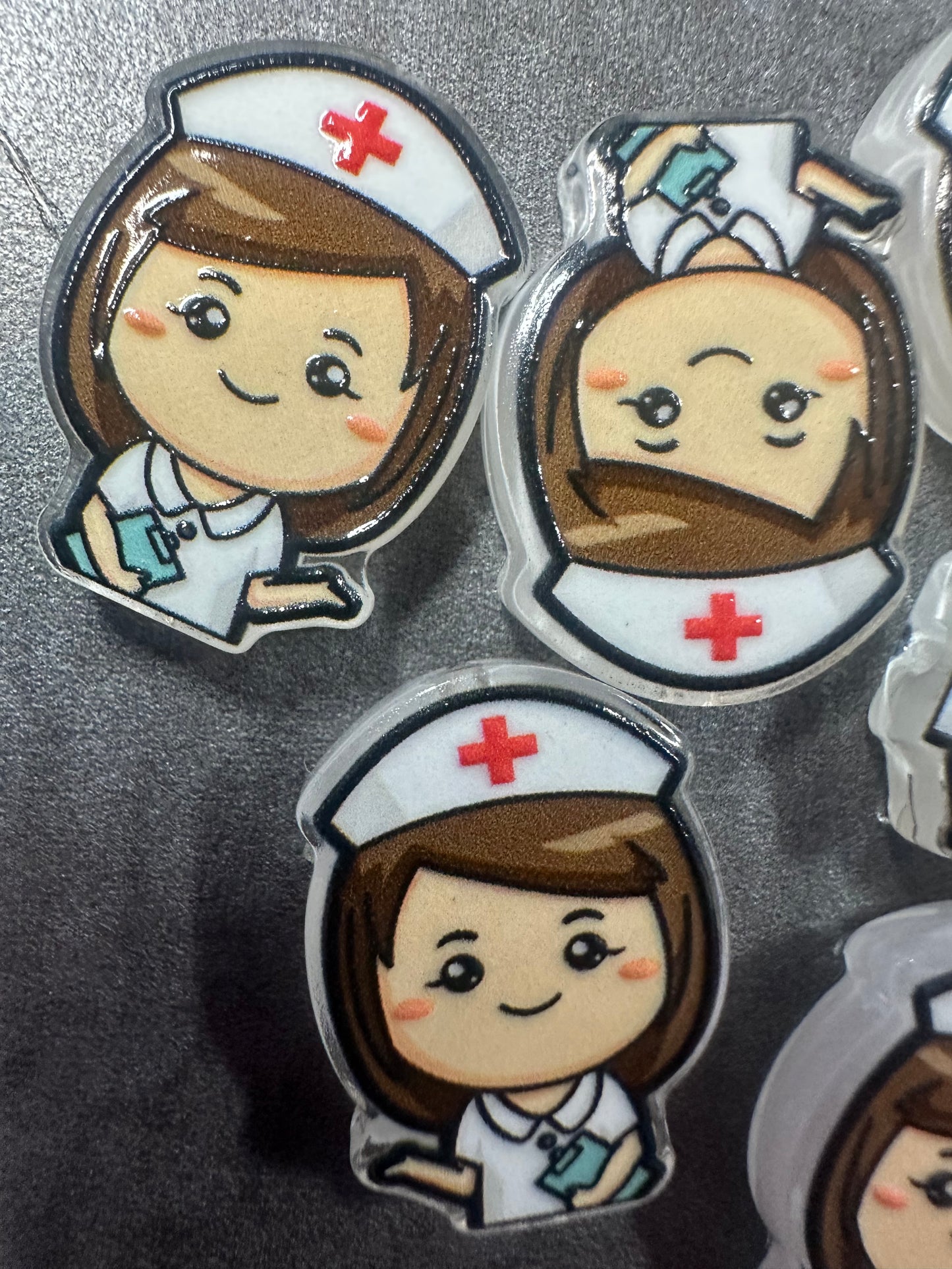 Nurse acrylic focal bead- set of 2/ focal bead/ pen beading / keychain bead/