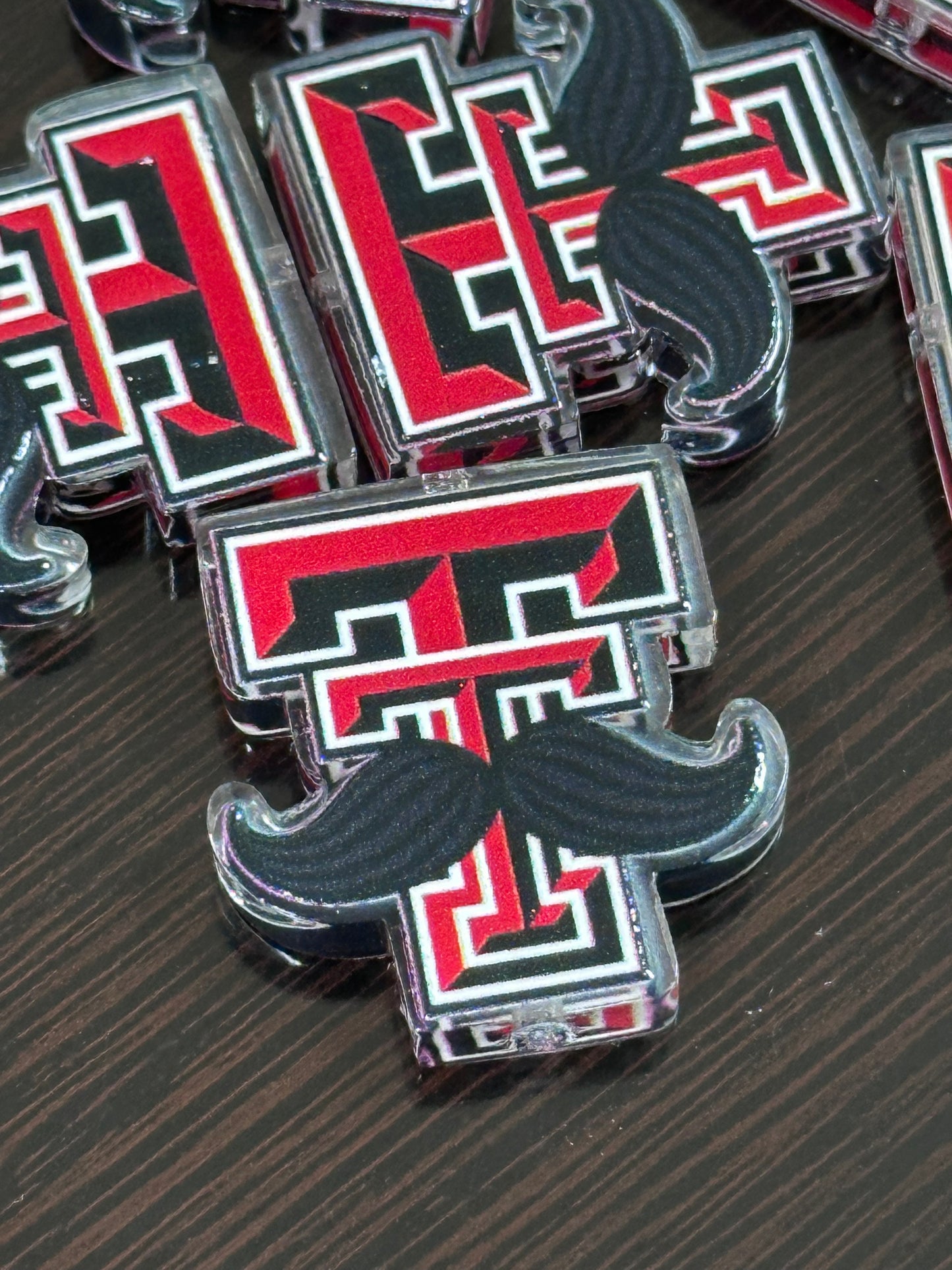 acrylic focal bead- set of 2/ focal bead/ pen beading / keychain bead/football/