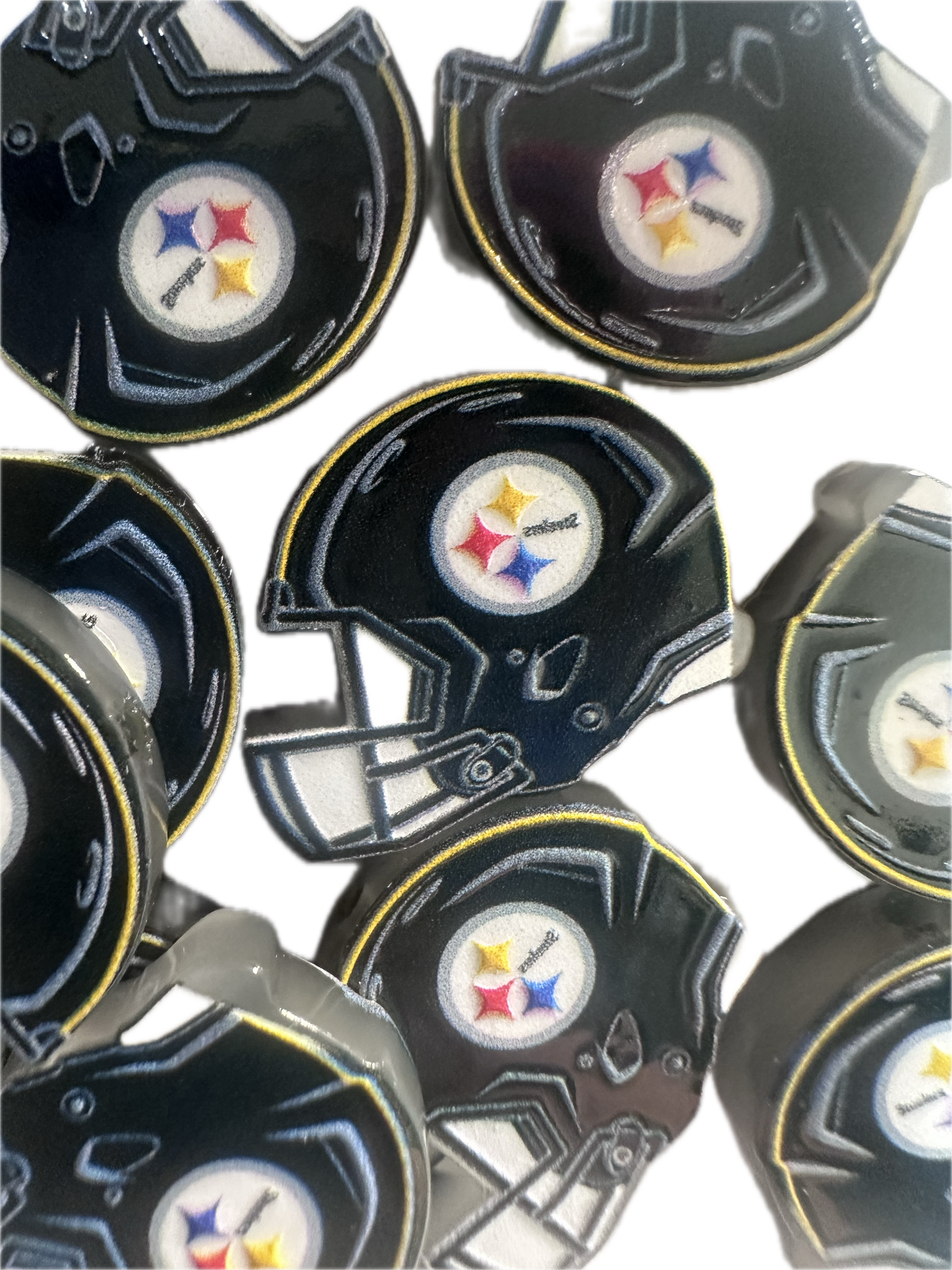 NEW Steelers helmet acrylic focal bead- set of 2/ focal bead/ pen beading / keychain/Football