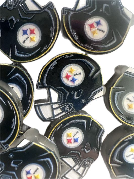 NEW Steelers helmet acrylic focal bead- set of 2/ focal bead/ pen beading / keychain/Football
