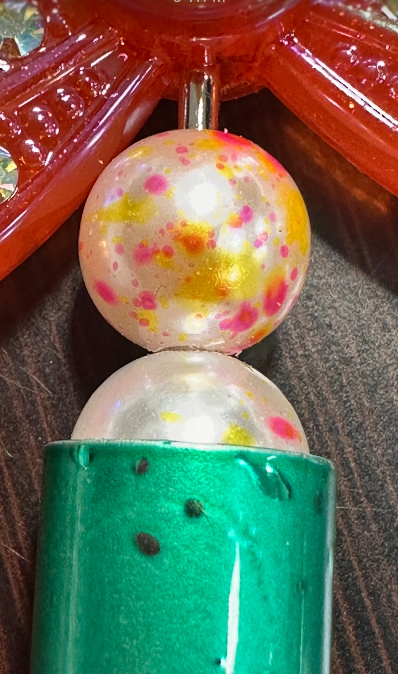 Abstract acrylic beads /paint splatter beads/ beadable pen/ keychain bead/round 10mm bead-set of 25/ random colors