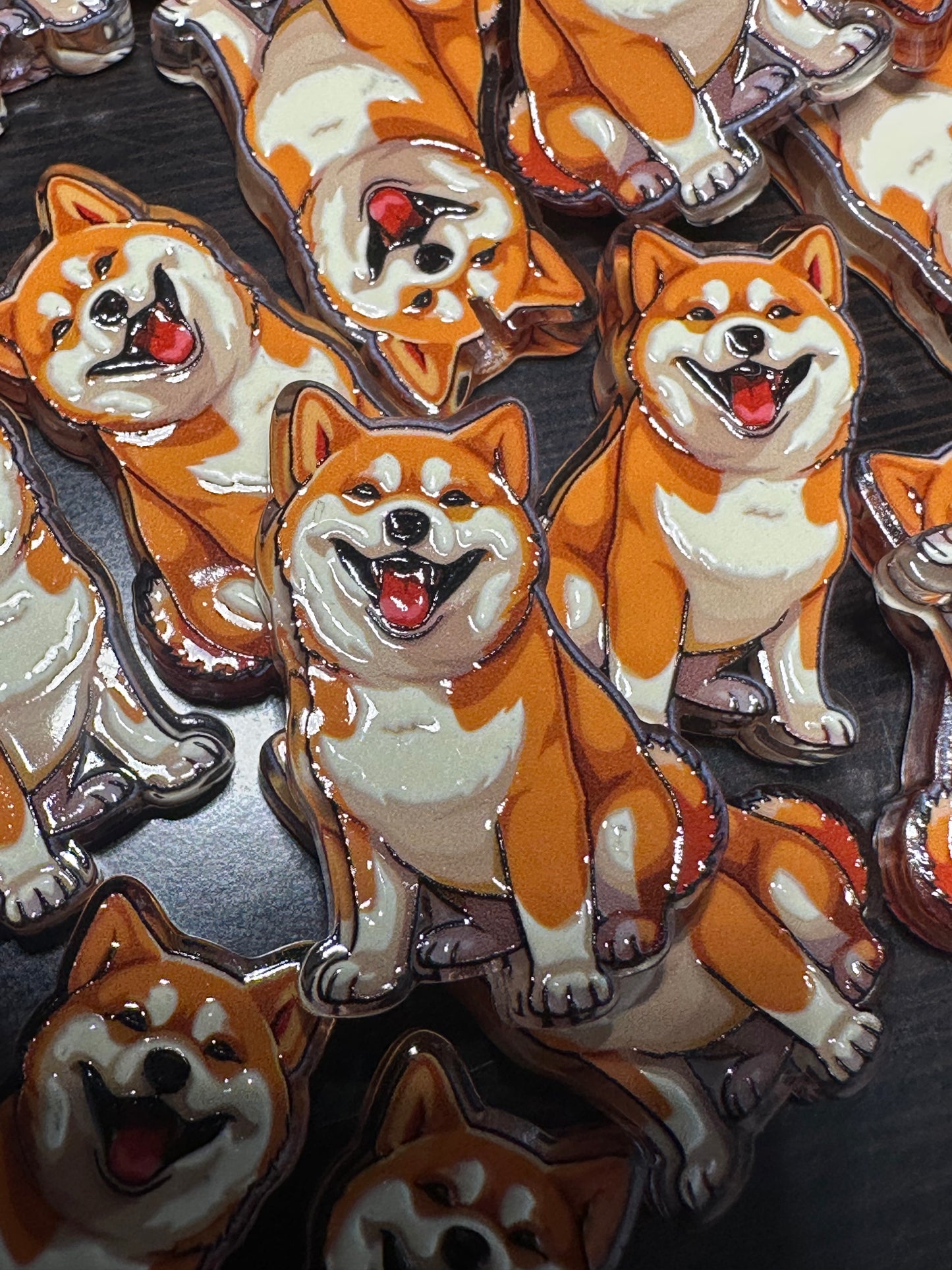 Shiba Inu dog acrylic focal bead- set of 2/ focal bead/ pen beading / keychain bead/
