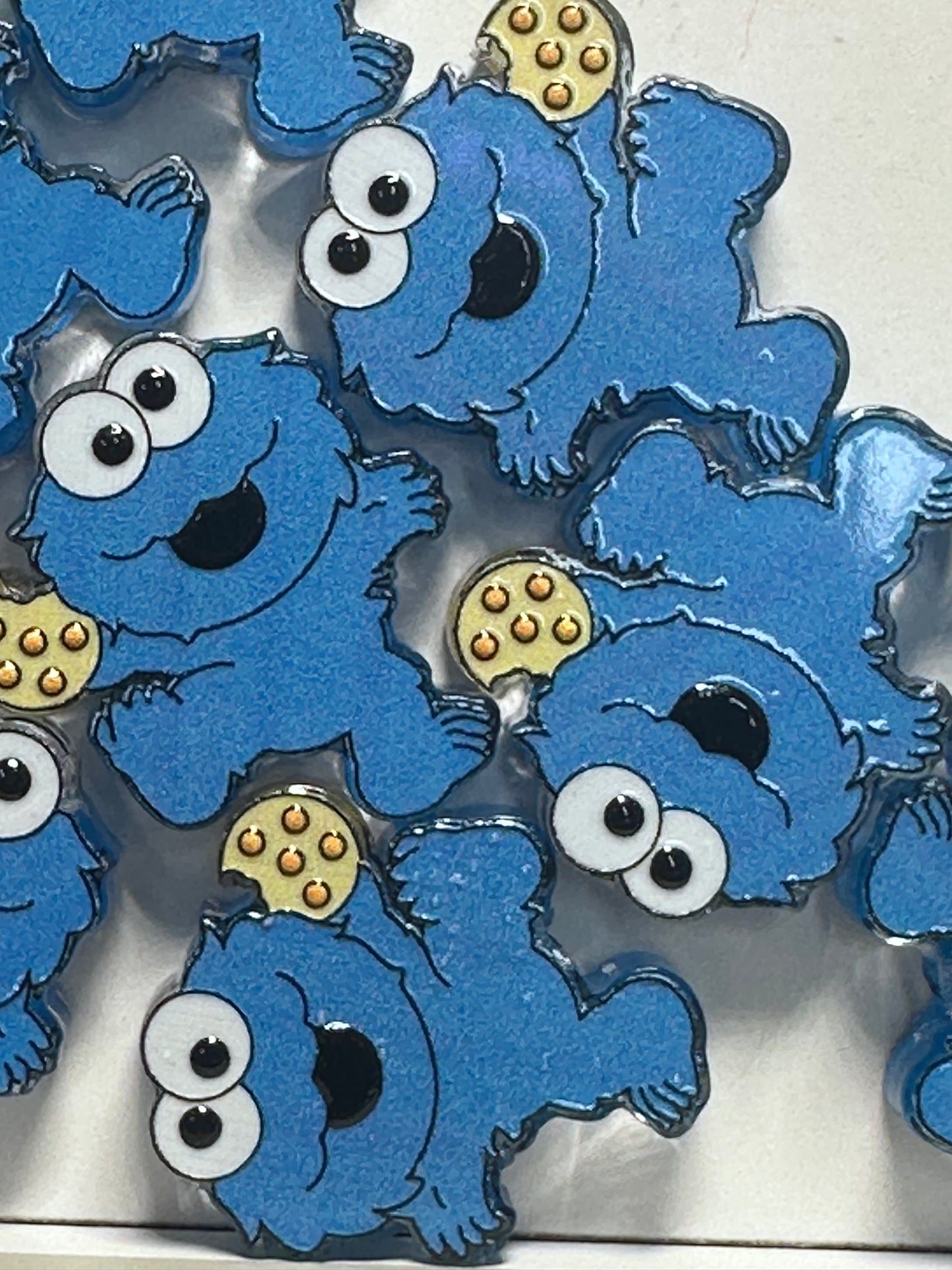 Blue cookie lover acrylic focal bead- set of 2/ focal bead/ pen beading / keychain bead