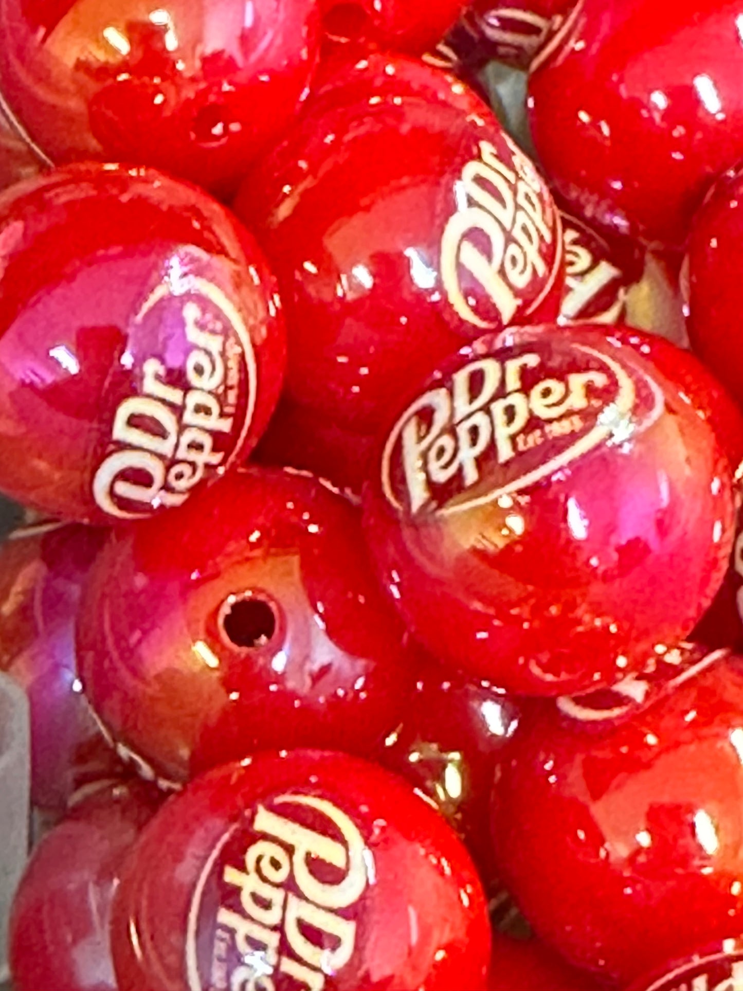 Soda/Ten (10) acrylic beads/ beadable pen/ round 16 mm bead/ keychain bead/ drink/ refreshing