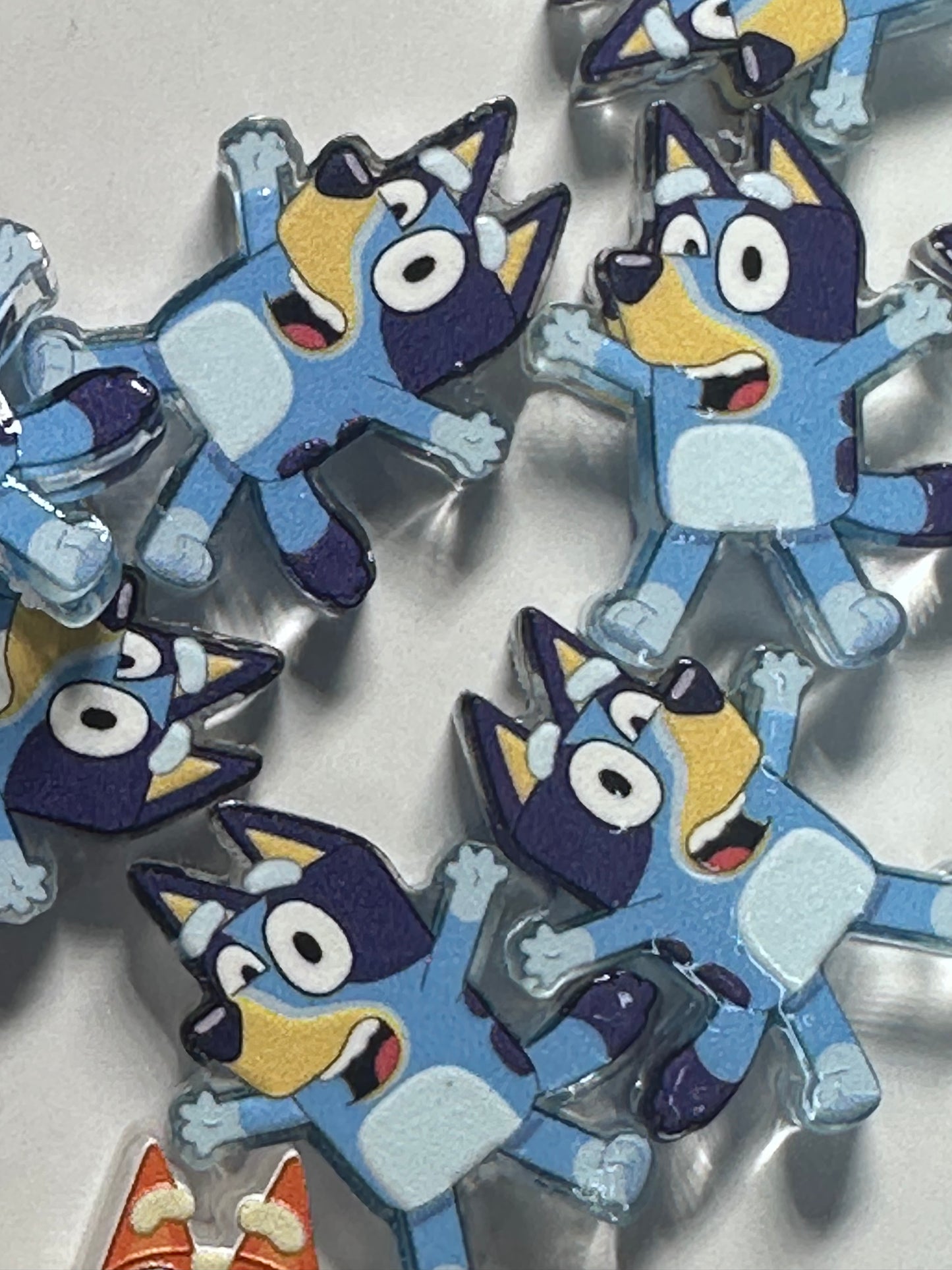 Blue Dog family acrylic focal bead- set of 2/ focal bead/ pen beading / keychain bead / Bingo