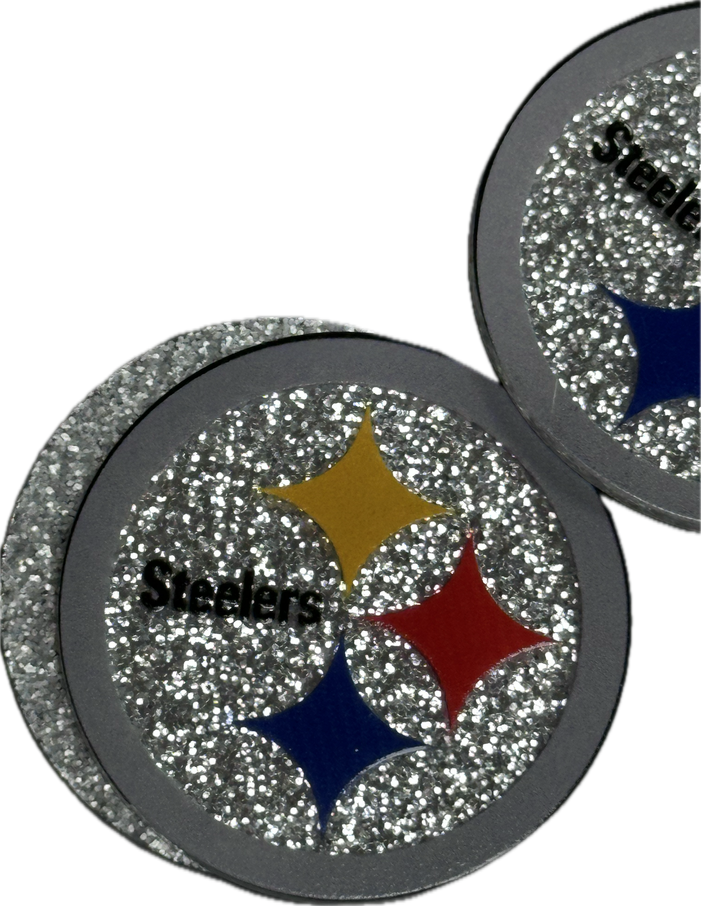 Pittsburg Steelers -set of two (2) Badge Reel acrylic pieces/ cute print/ badge reel/ DIY keychain/ football planars