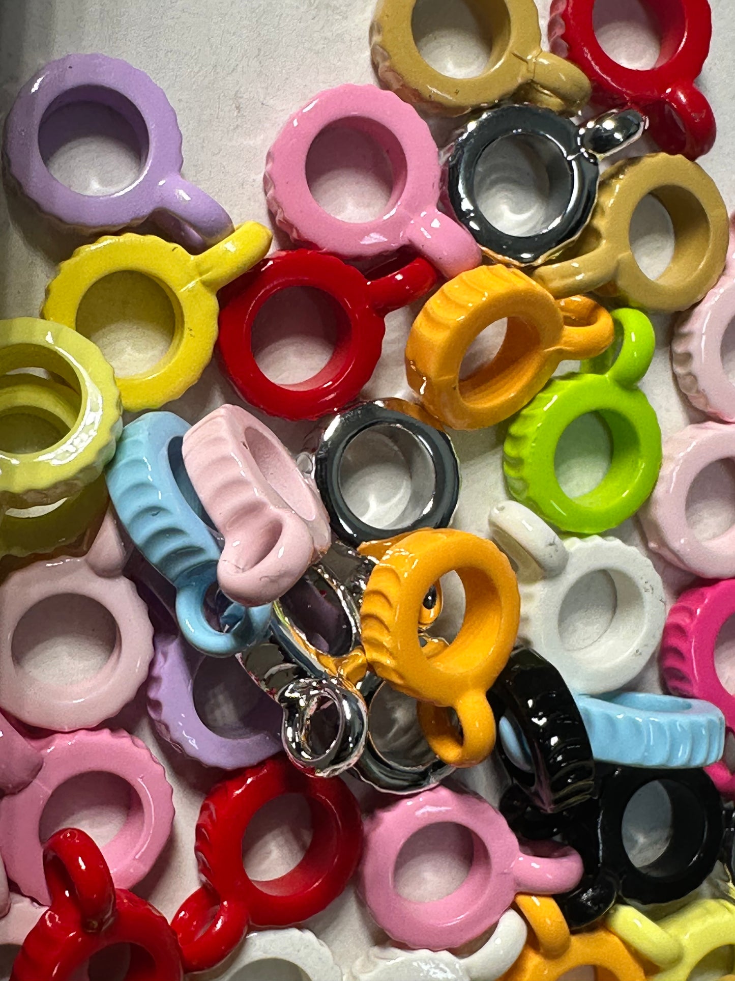 Thin Spacer Bail Beads/ jewelry Bead/ beadable pen beads/ keychain bead/bead/used for dangle charms
