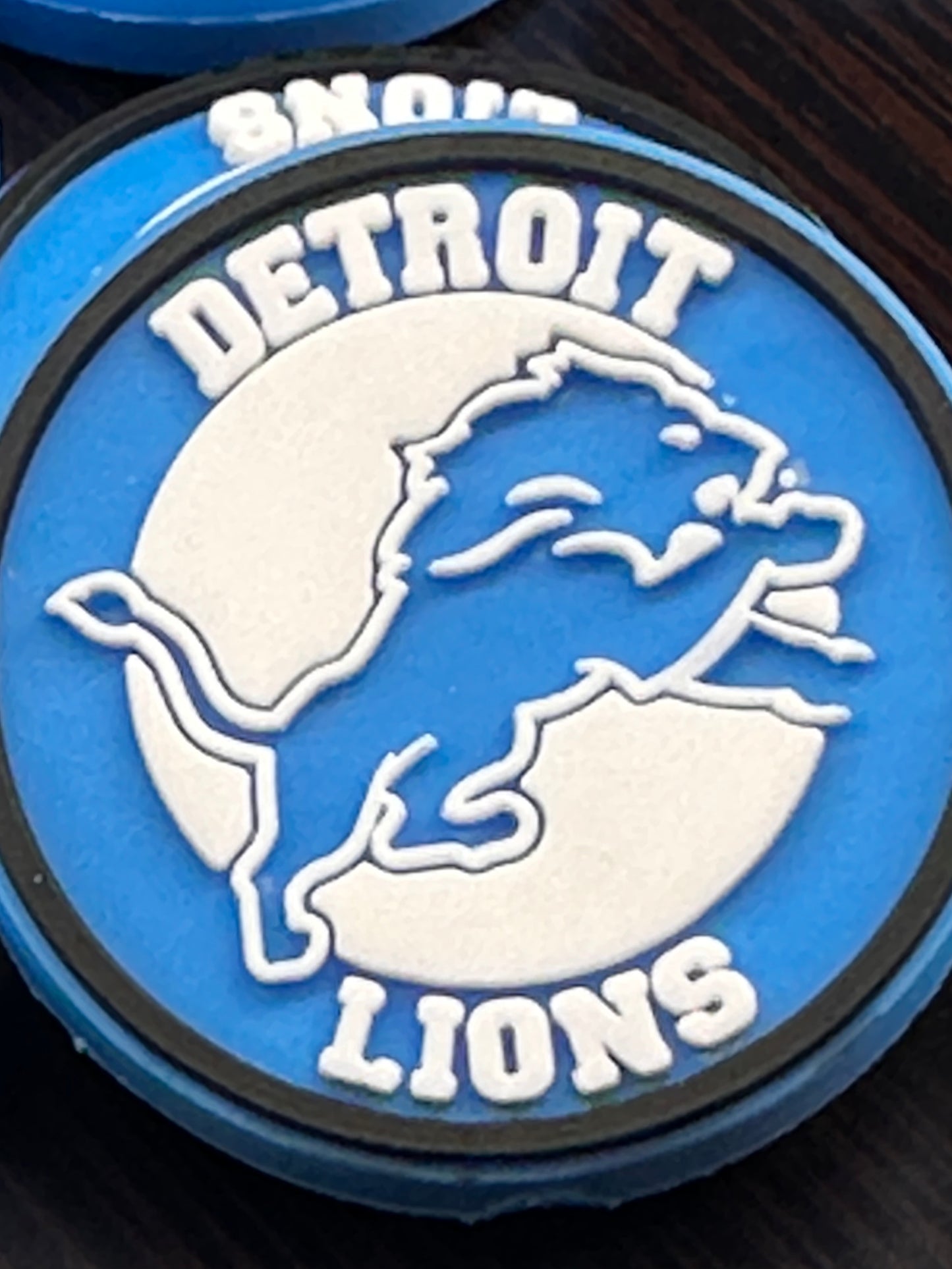 Detroit Lions focal bead/ football/ silicone bead for DIY /blue lion