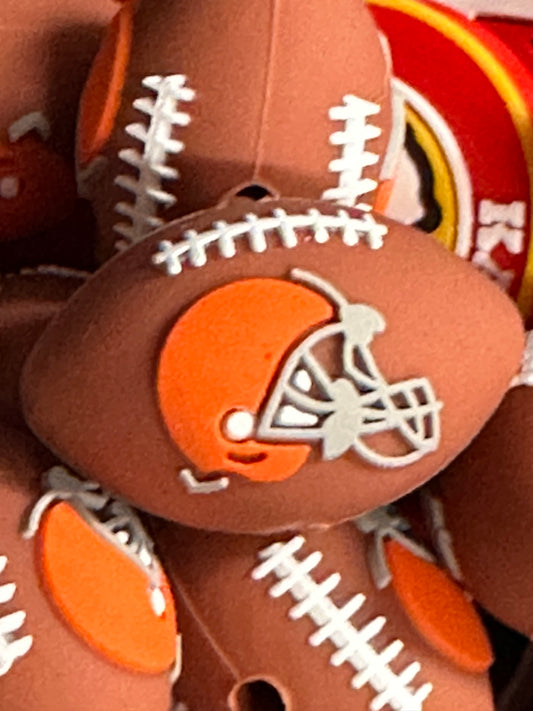 3D Football shaped Browns focal bead / football