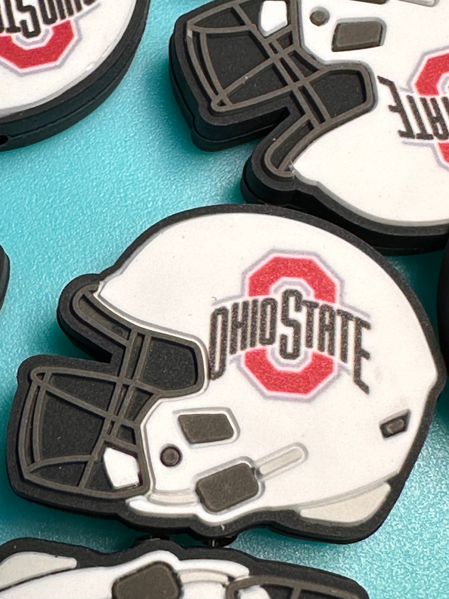 Ohio focal beads/ NFL /  Focal Bead/ beadable pen/ Silicone  bead/ keychain bead / Football/ helmet/