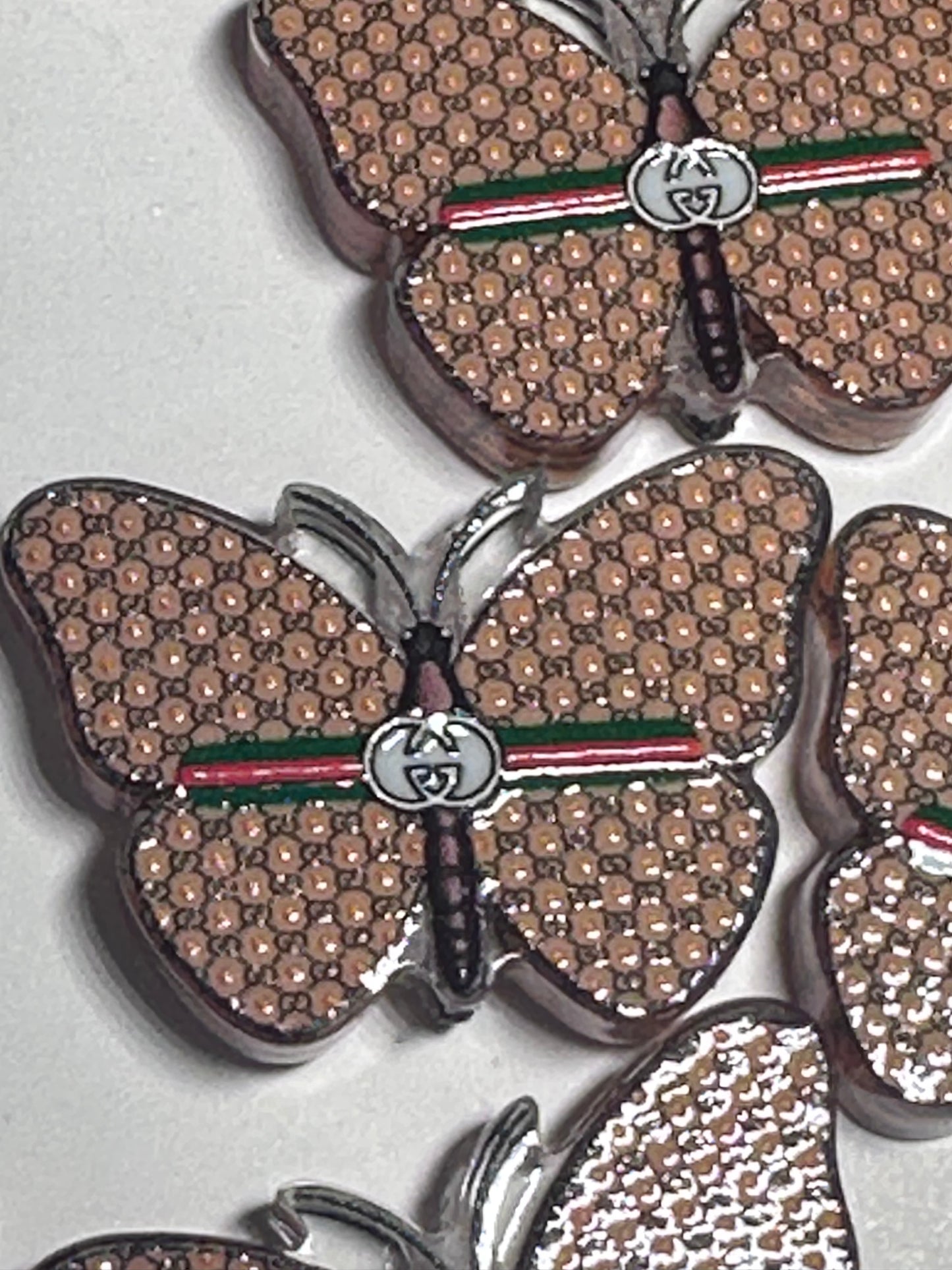 Fancy design butterfly acrylic focal bead- set of 2/ focal bead/ pen beading / keychain bead /