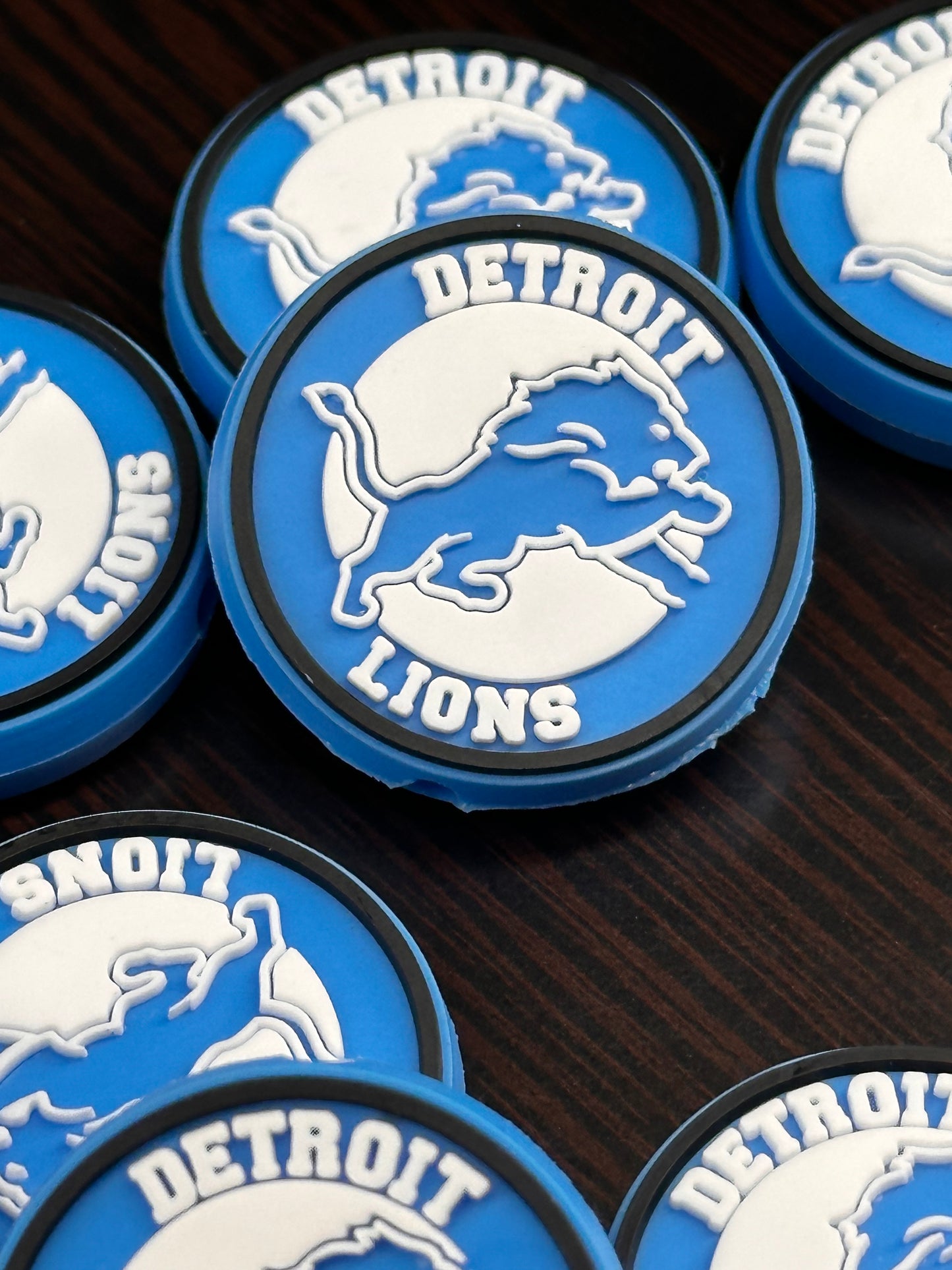 Detroit Lions focal bead/ football/ silicone bead for DIY /blue lion