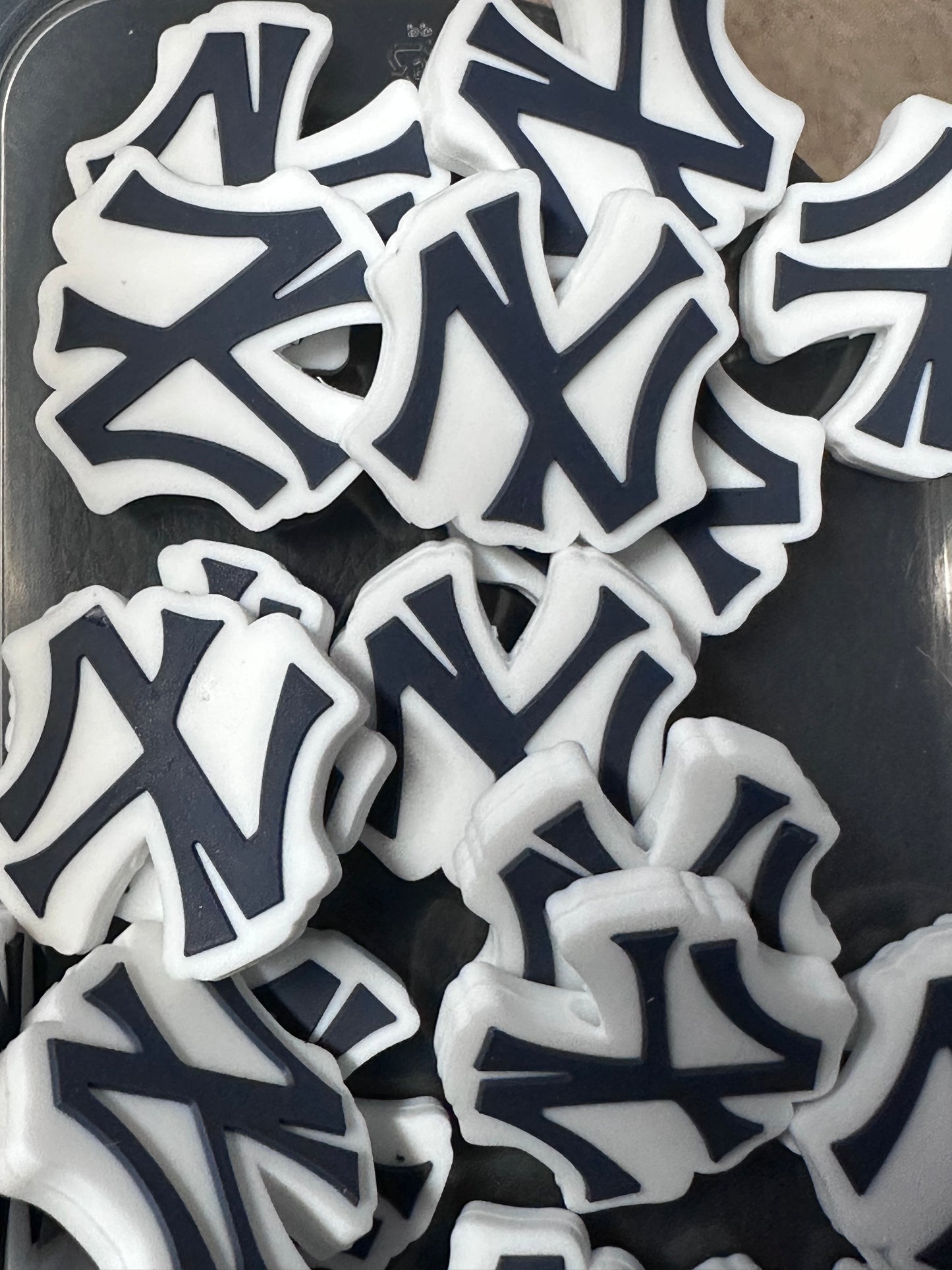 New York Yankees focal bead/ baseball/ Letters NY