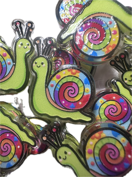 Colorful snail acrylic focal bead- set of 2/ focal bead/ pen beading / keychain bead/