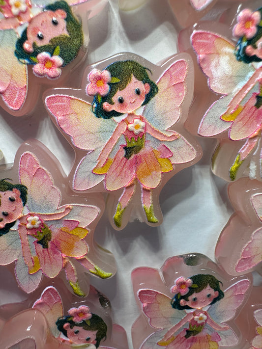Peach Pink Fairy acrylic focal bead- set of 2/ focal bead/ pen beading / keychain bead