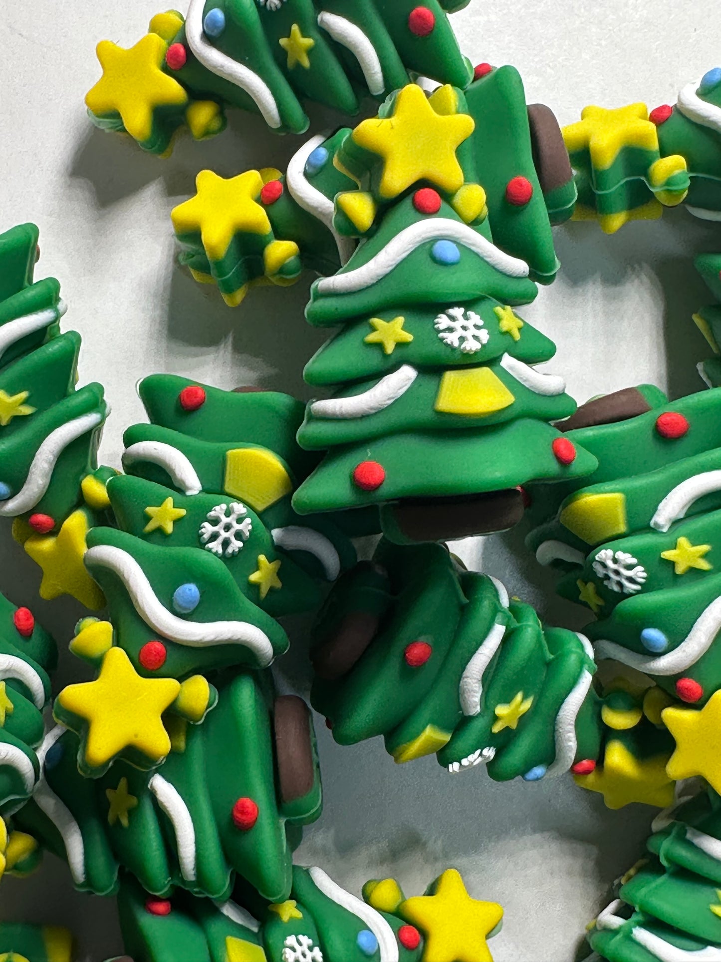 3D Christmas tree/silicone focal bead/