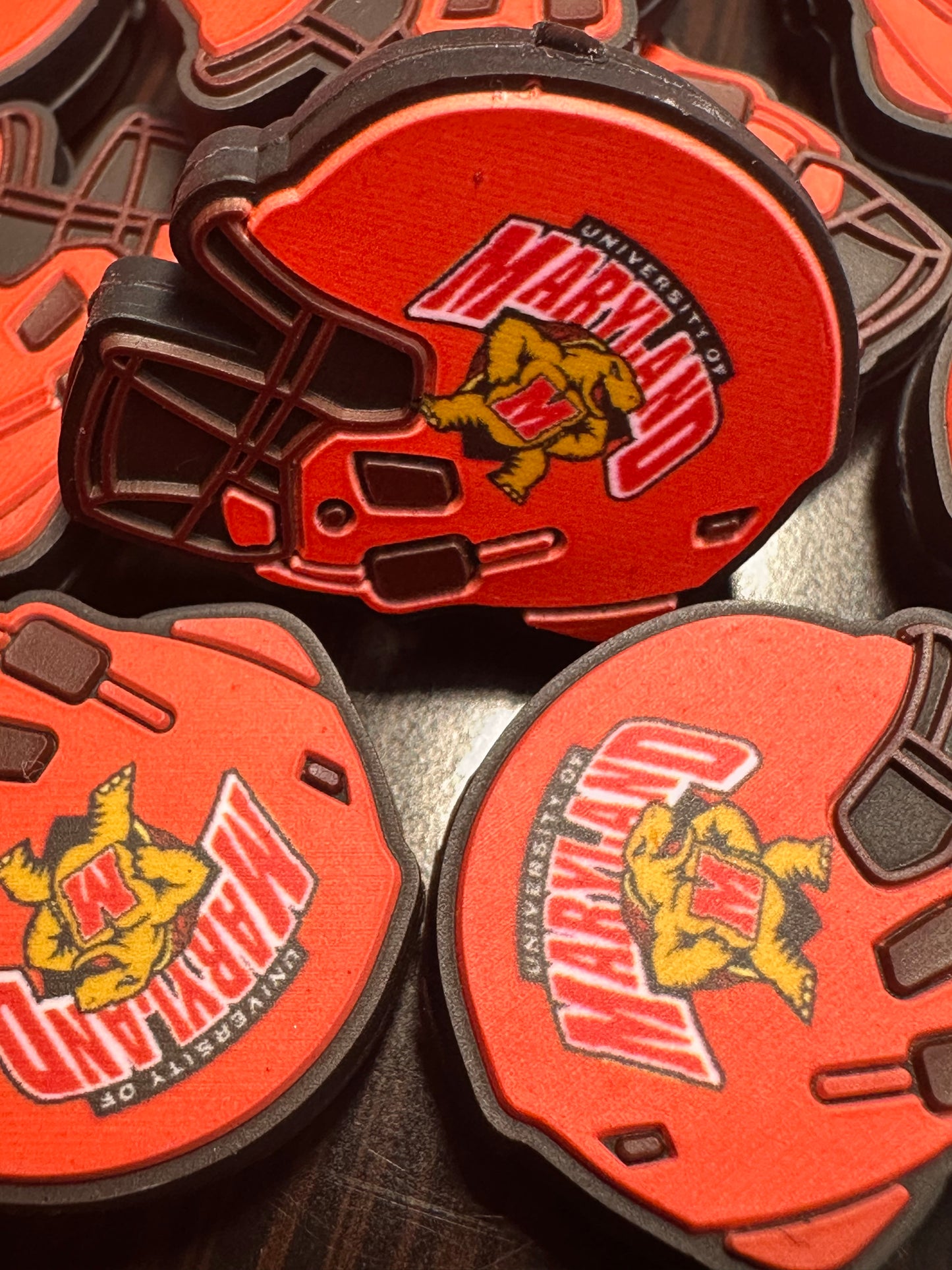 University of Maryland helmet shaped focal bead / football / Terrapins/ Terps