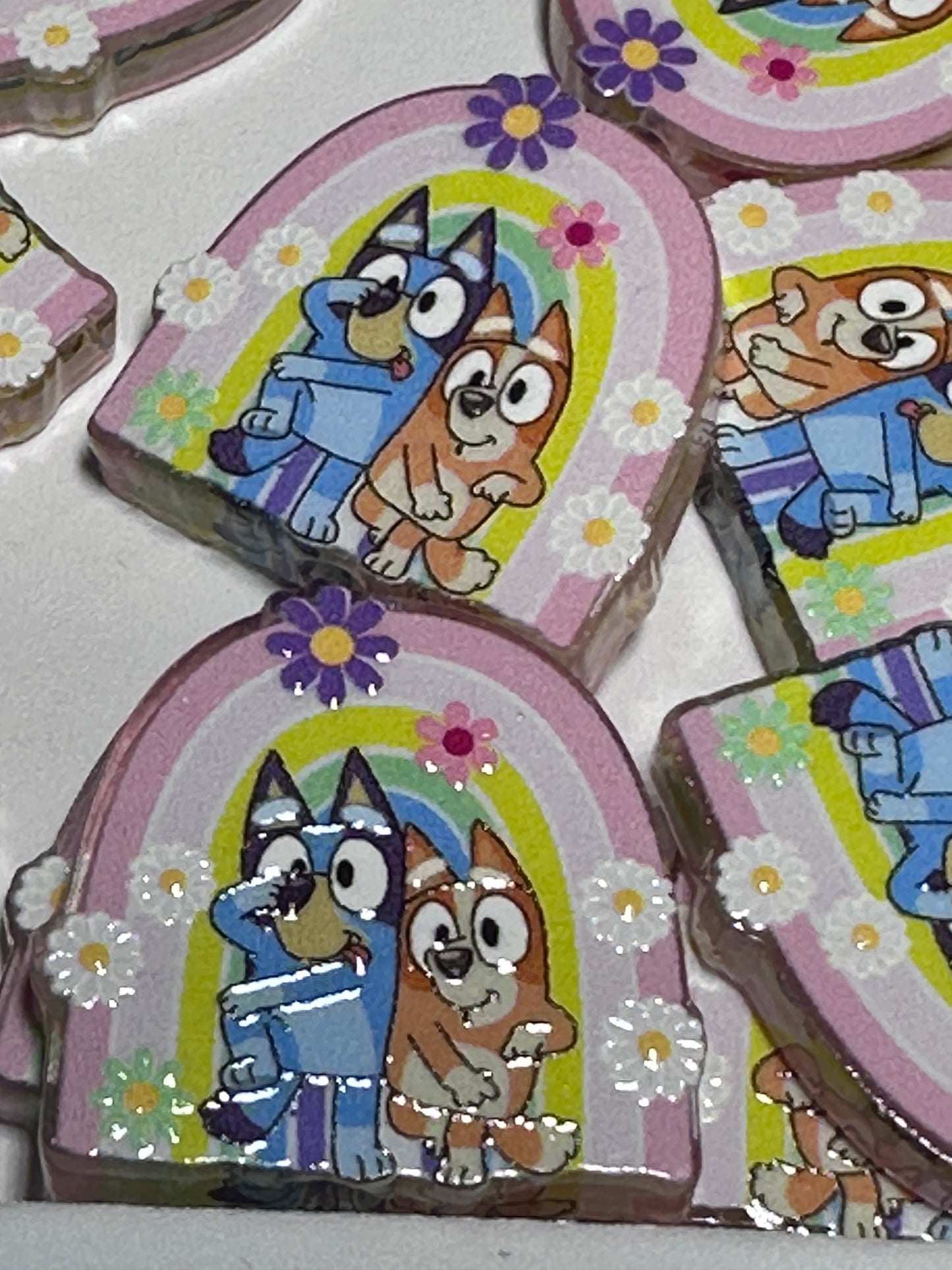 Family acrylic focal bead- set of 2/ focal bead/ pen beading / keychain bead/ Bluey and Bingo