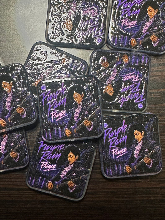 Purple acrylic focal bead- set of 2/ focal bead/ pen beading / keychain bead/Music