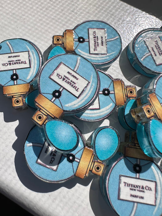 Little blue gift perfume acrylic focal bead- set of 2/ focal bead/ pen beading / keychain bead /jewelry store