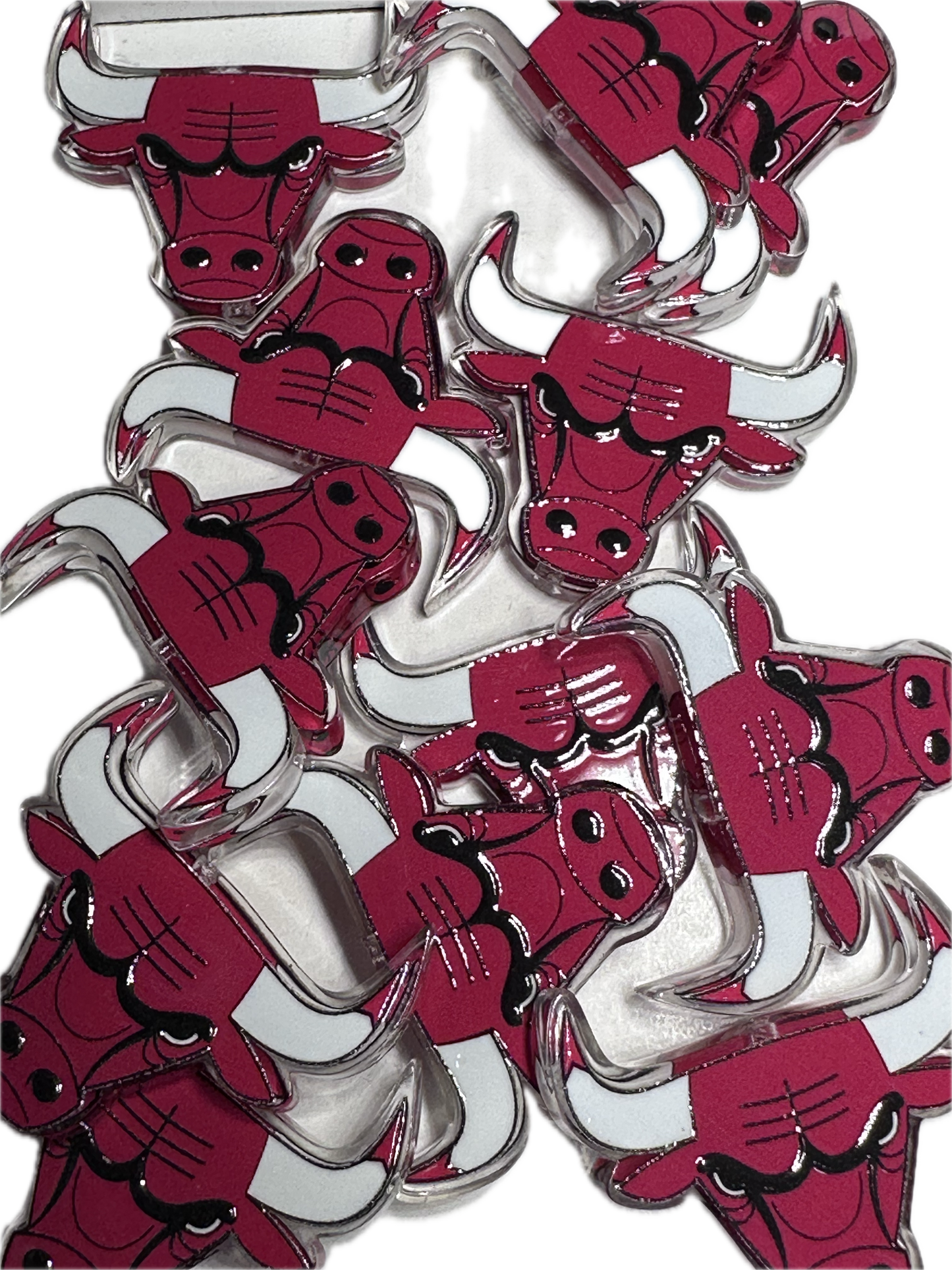 Chicago Bulls acrylic focal bead- set of 2/ focal bead/ pen beading / keychain bead/ basketball