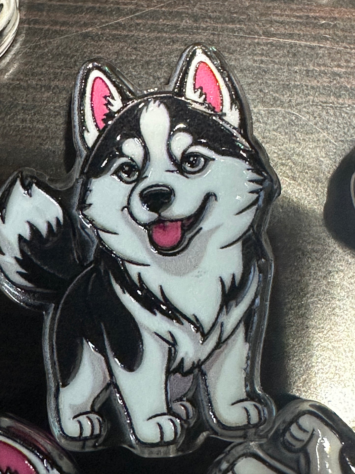 Husky dog acrylic focal bead- set of 2/ focal bead/ pen beading / keychain bead/