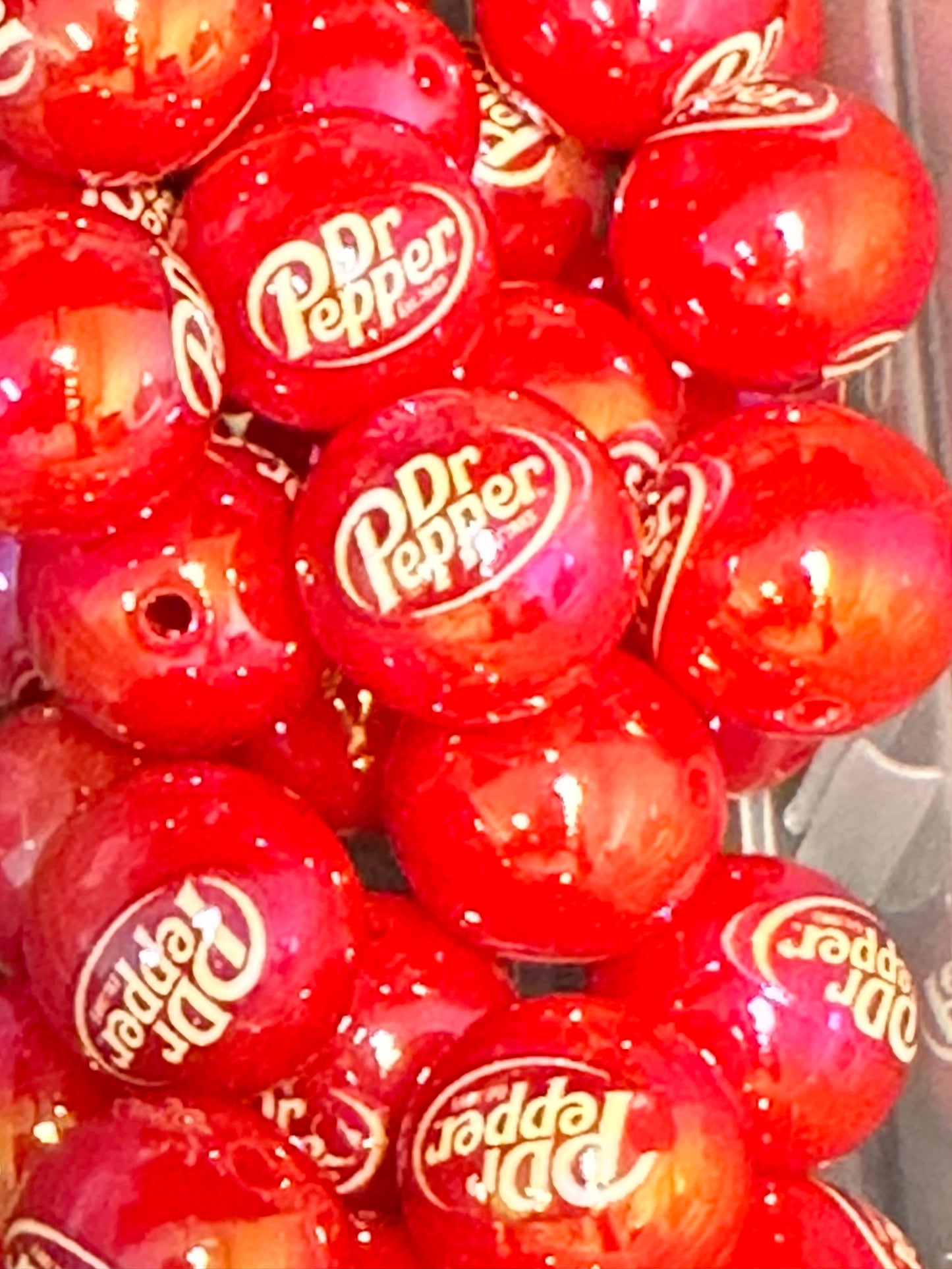 Soda/Ten (10) acrylic beads/ beadable pen/ round 16 mm bead/ keychain bead/ drink/ refreshing