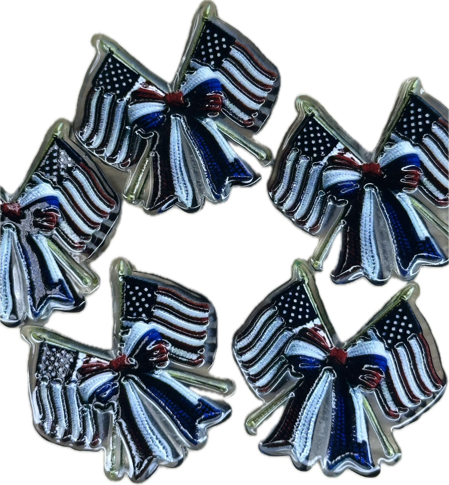 American Flag acrylic focal bead- set of 2/ focal bead/ pen beading / keychain bead/ military/ patriotic