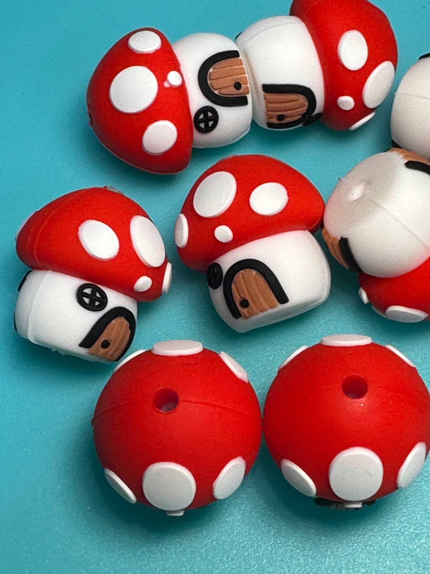 3D mushroom silicone focal bead/