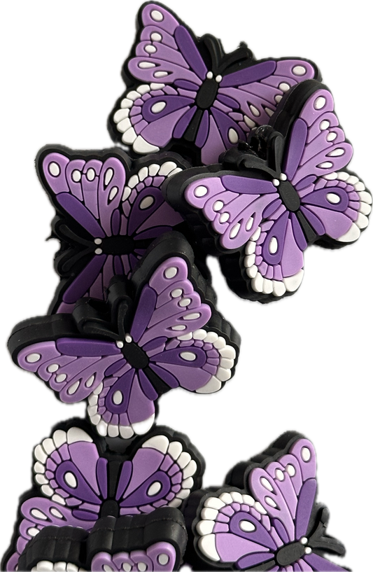 Purple butterfly focal bead /