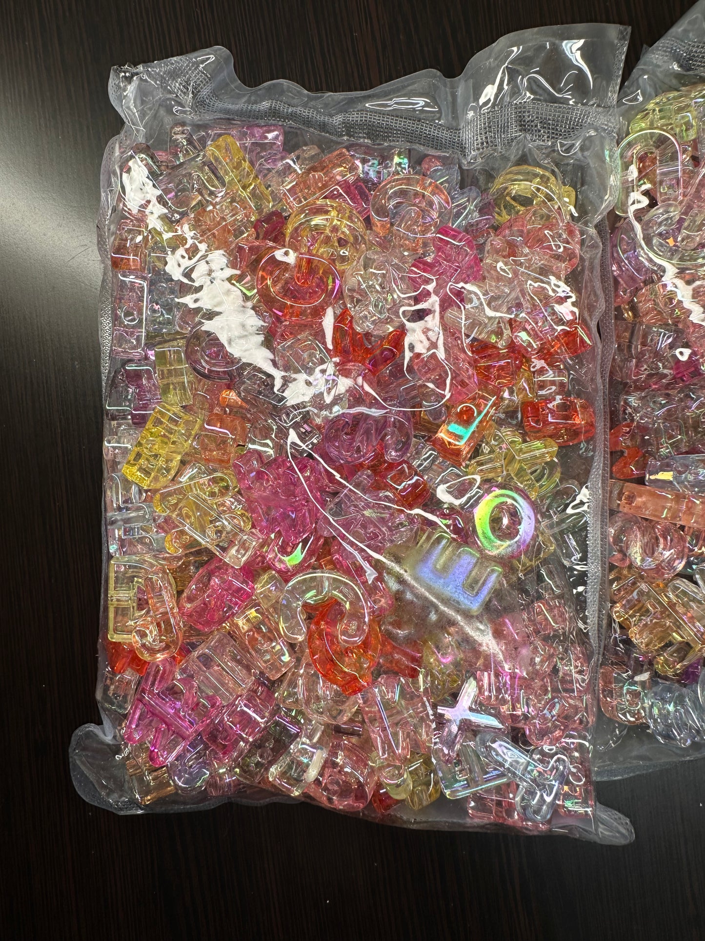 Plastic Letter Beads – Bulk Bag of Mixed A–Z Alphabet Beads (Vertical Hole, Multi-Color Mix) over 150 mixed colors glossy alphabet