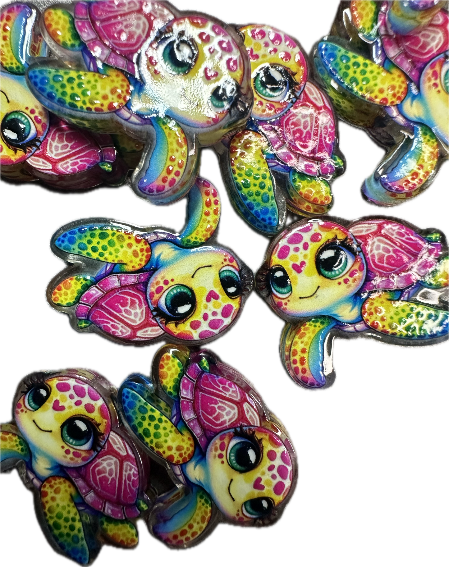 Sea Turtle acrylic focal bead- set of 2/ focal bead/ pen beading / keychain bead/ ocean life - sea life