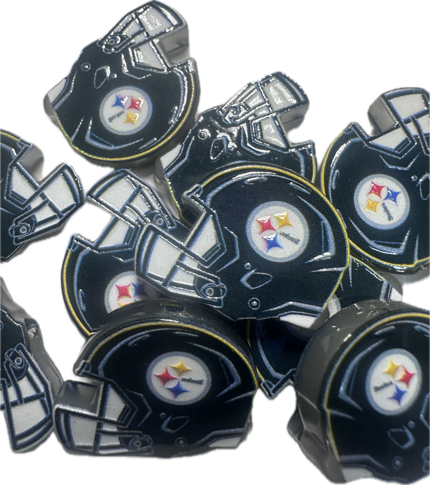 NEW Steelers helmet acrylic focal bead- set of 2/ focal bead/ pen beading / keychain/Football