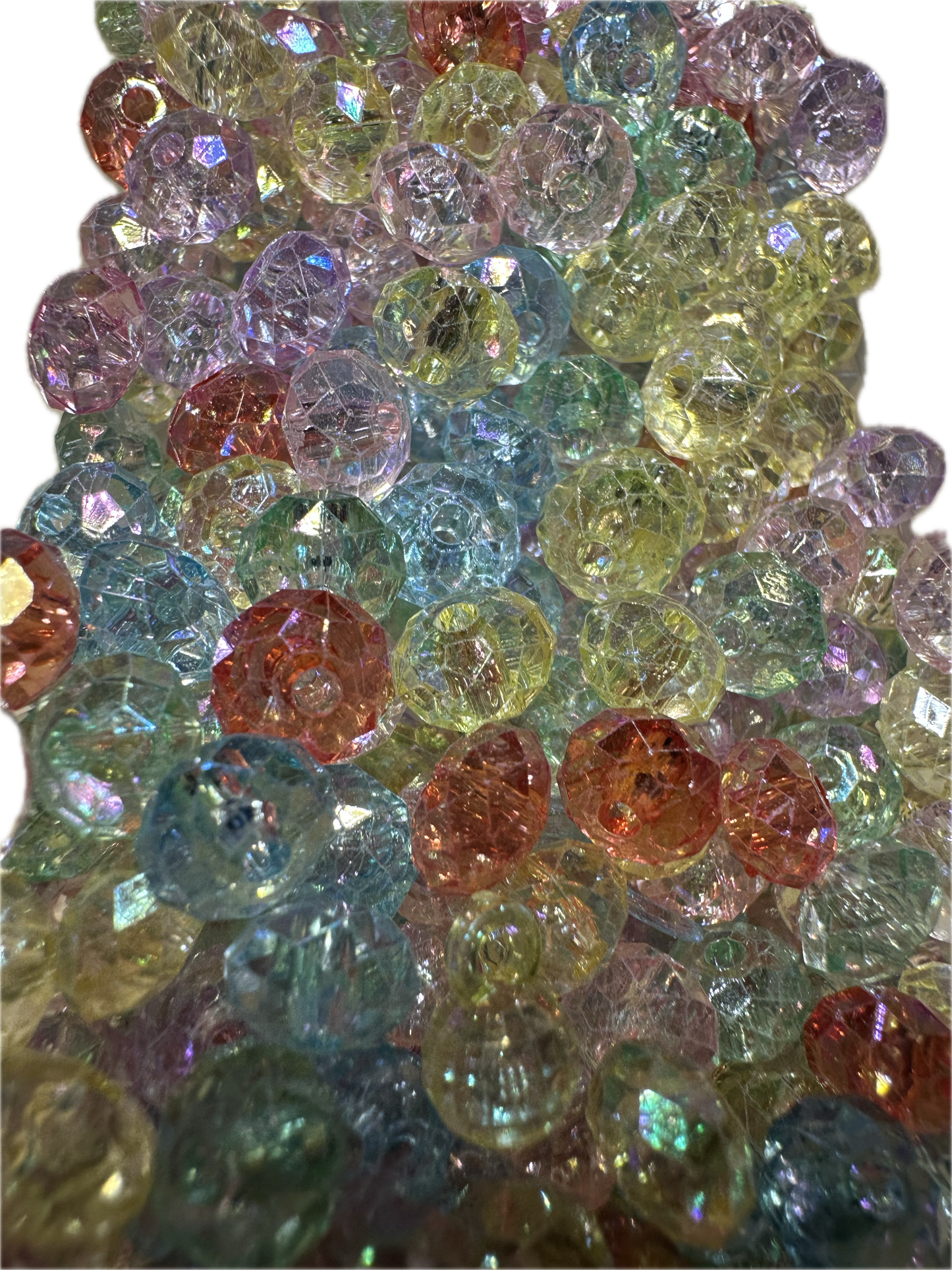 Acrylic faceted clear beads / see thru beads/clear 8x6mm beads/ sparkle beads/ pen beading beads/ bling beads/ keychain beads/ DIY