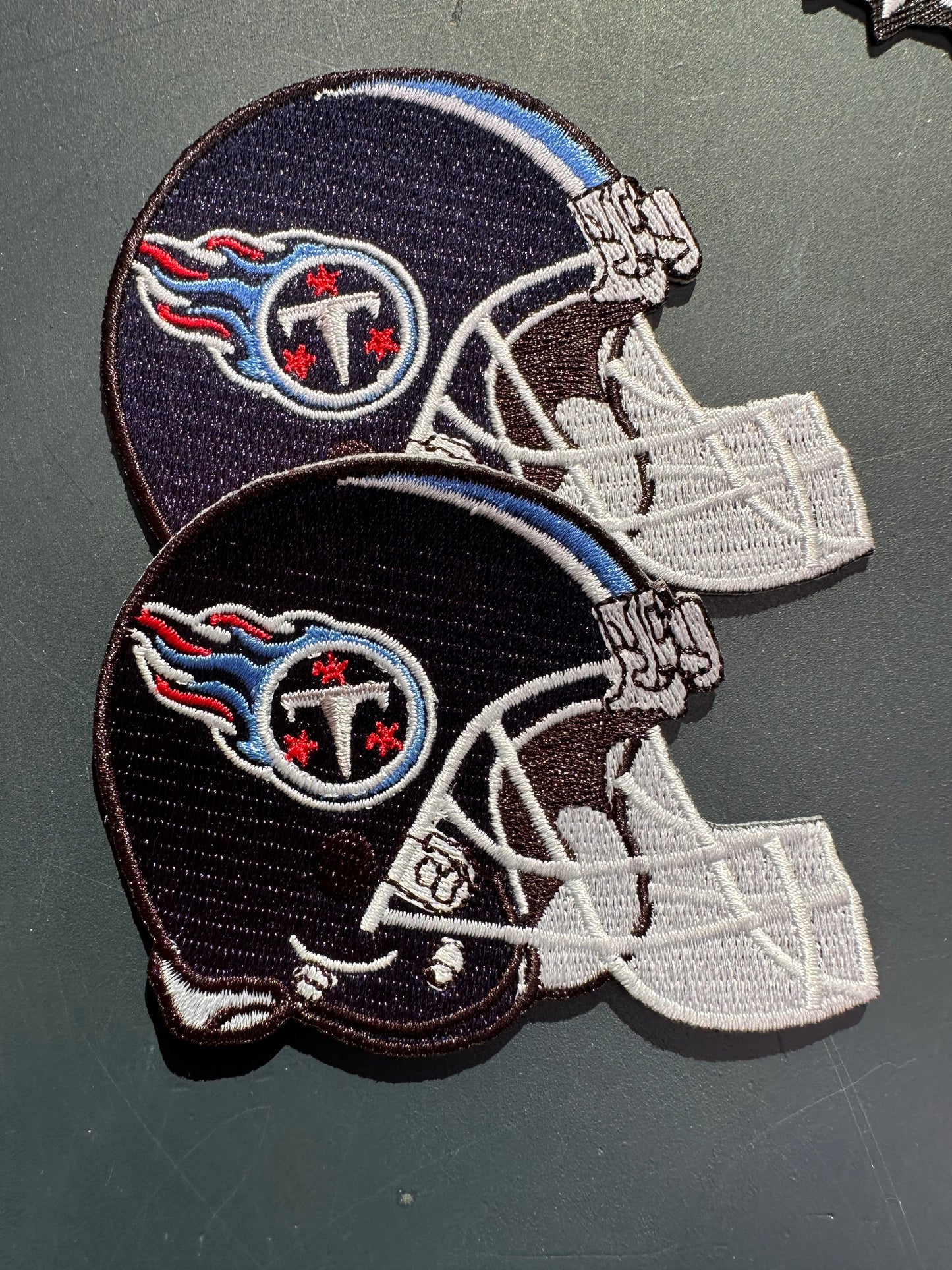 TENNESSEE TITANS HELMET EMBROIDERED IRON ON PATCH/ SIZE APPROX 2.5" x 2"/ QUALITY MATERIAL/FABRIC PATCHES/FOOTBALL TEAM