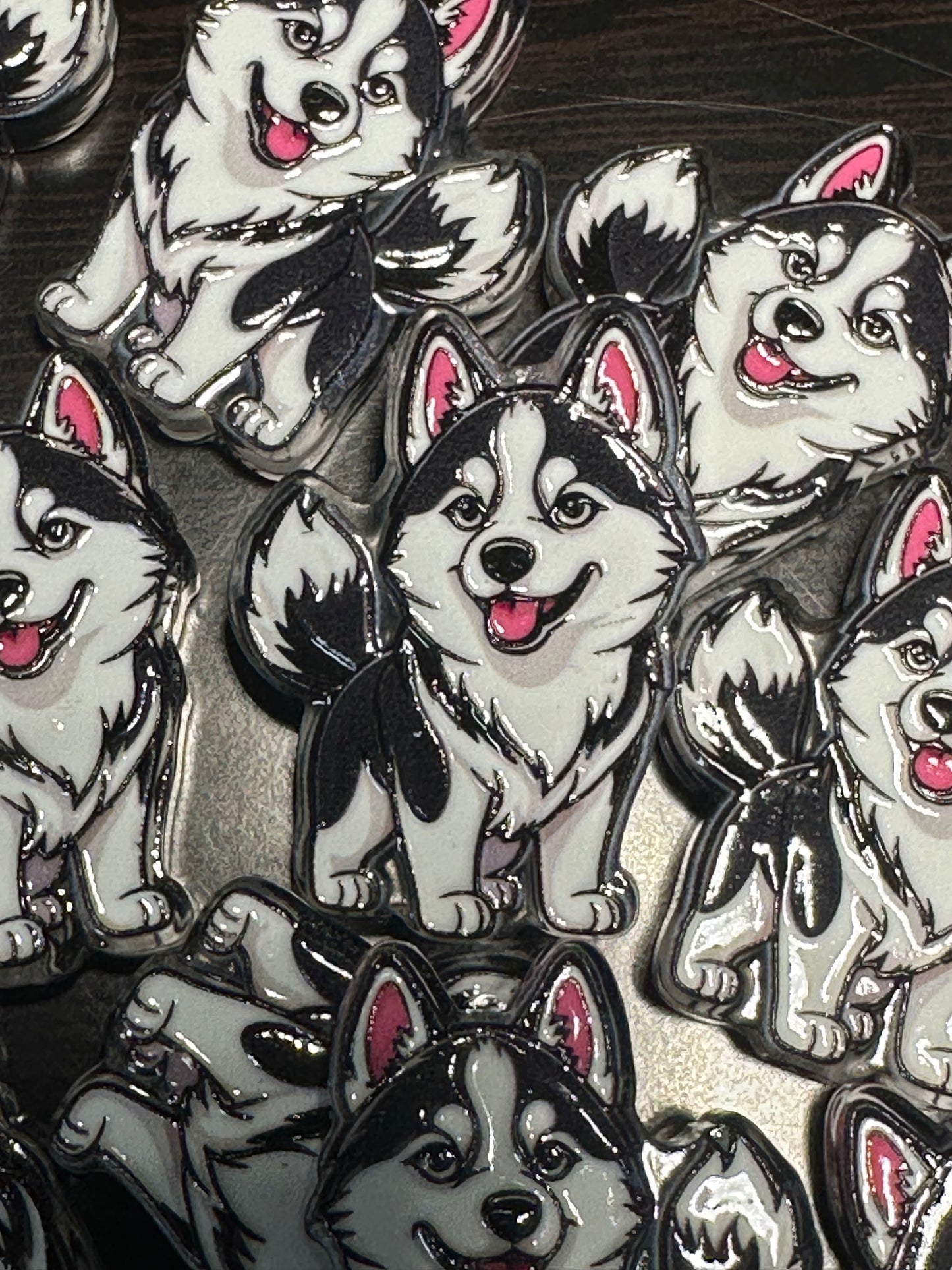 Husky dog acrylic focal bead- set of 2/ focal bead/ pen beading / keychain bead/