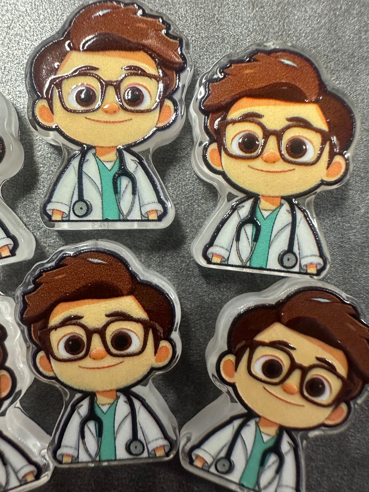 Doctor acrylic focal bead- set of 2/ focal bead/ pen beading / keychain bead/ Nurse