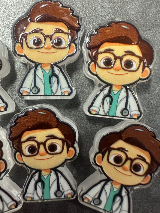 Doctor acrylic focal bead- set of 2/ focal bead/ pen beading / keychain bead/ Nurse