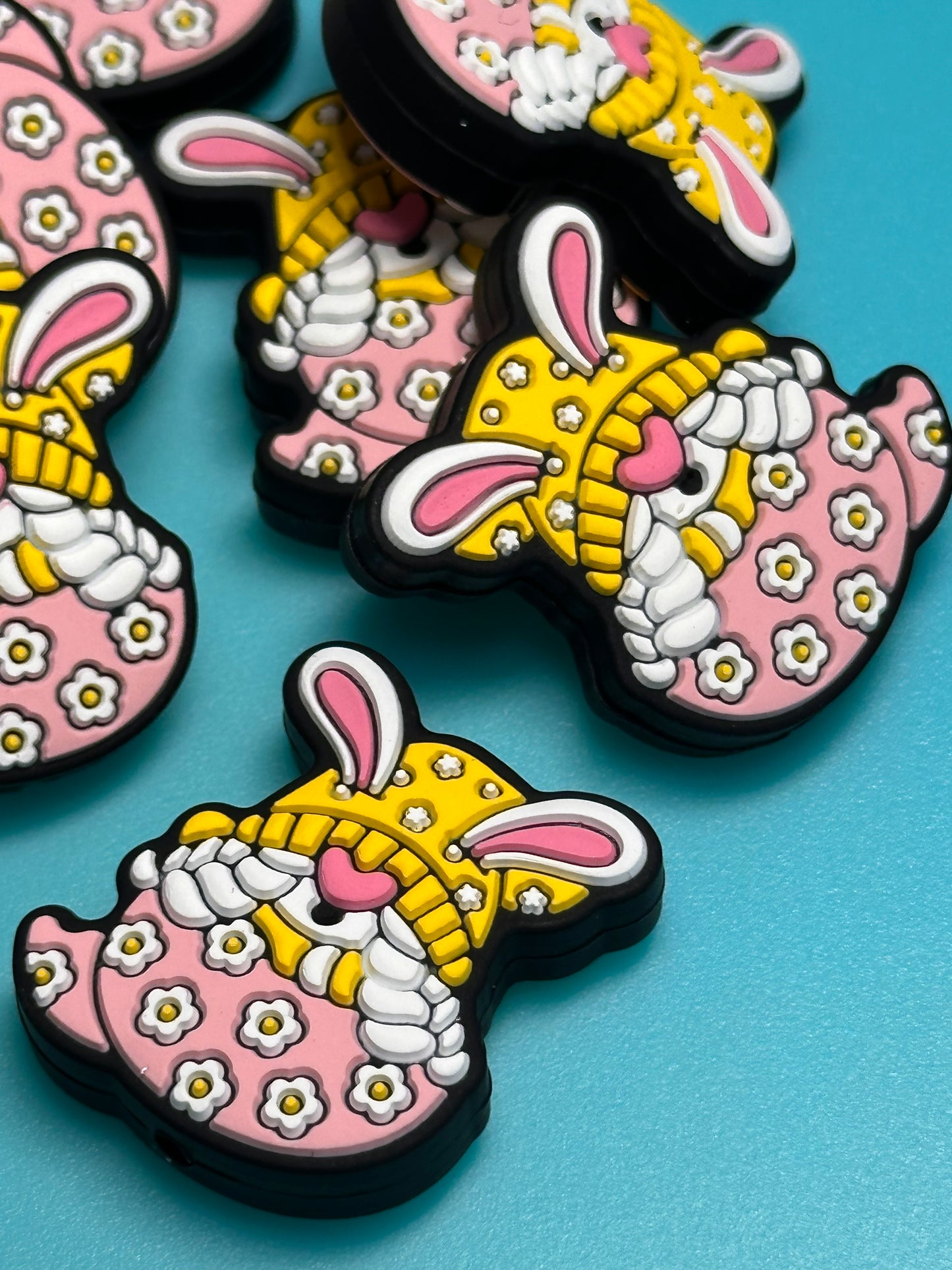 Easter bunny gnome focal bead/ silicone bead/ pen beading/ DIY/ Easter egg/ bunny ears gnome