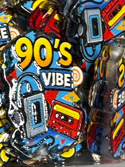 90's vibe acrylic focal bead- set of 2/ focal bead/ pen beading / keychain bead/