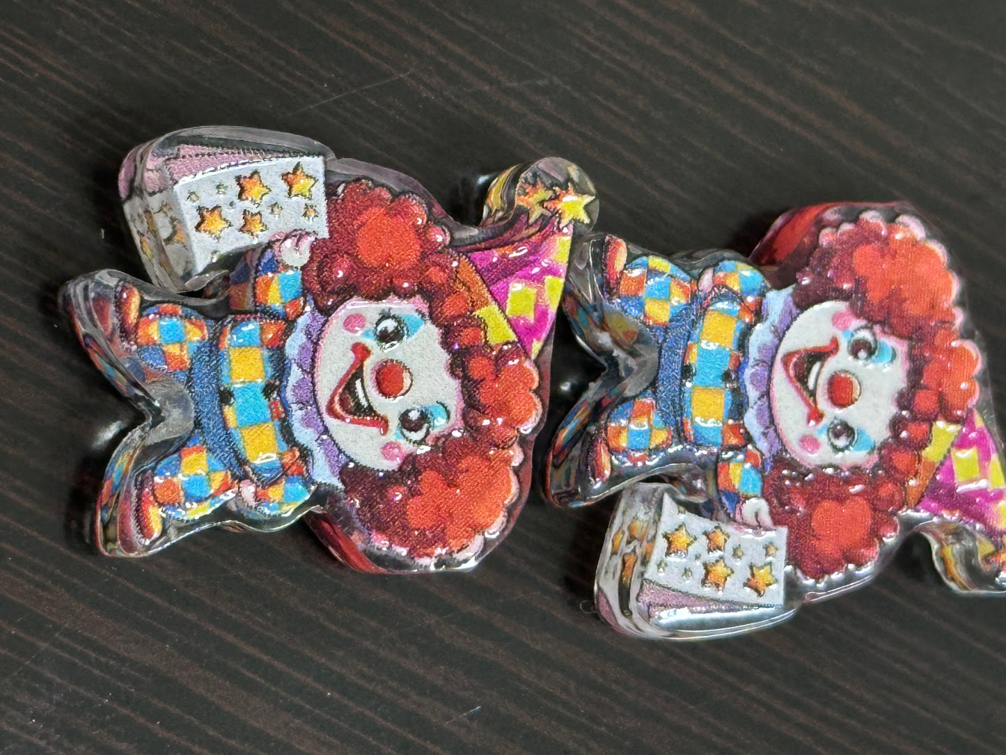 Clown Happy Birthday acrylic focal bead- set of 2/ focal bead/ pen beading / keychain bead /cute for a birthday pen