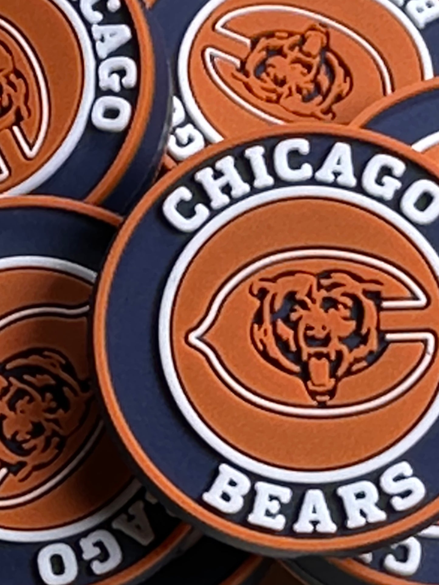 Chicago Bears round focal bead/