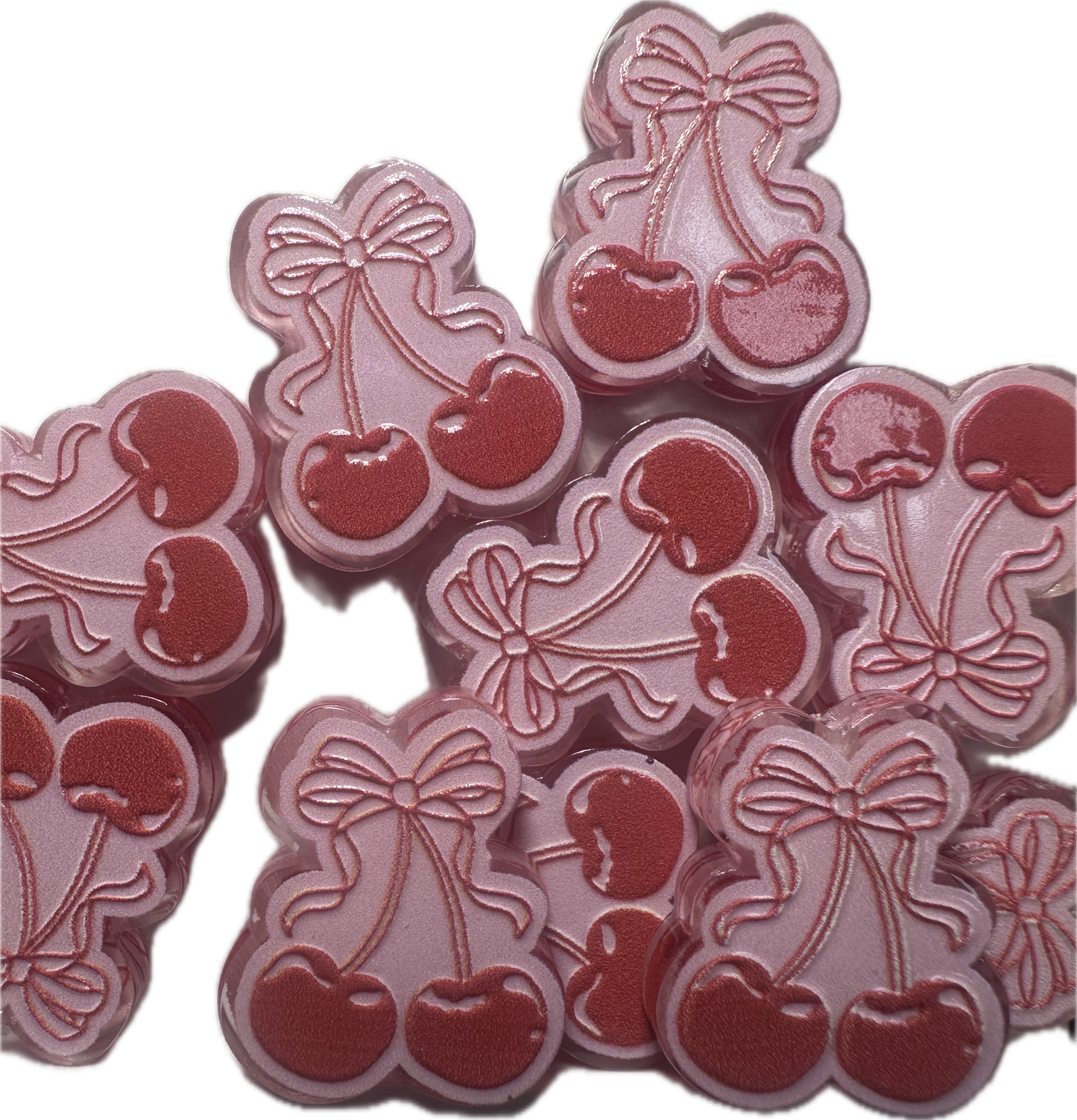 Cherries acrylic focal bead- set of 2/ focal bead/ pen beading / keychain bead/