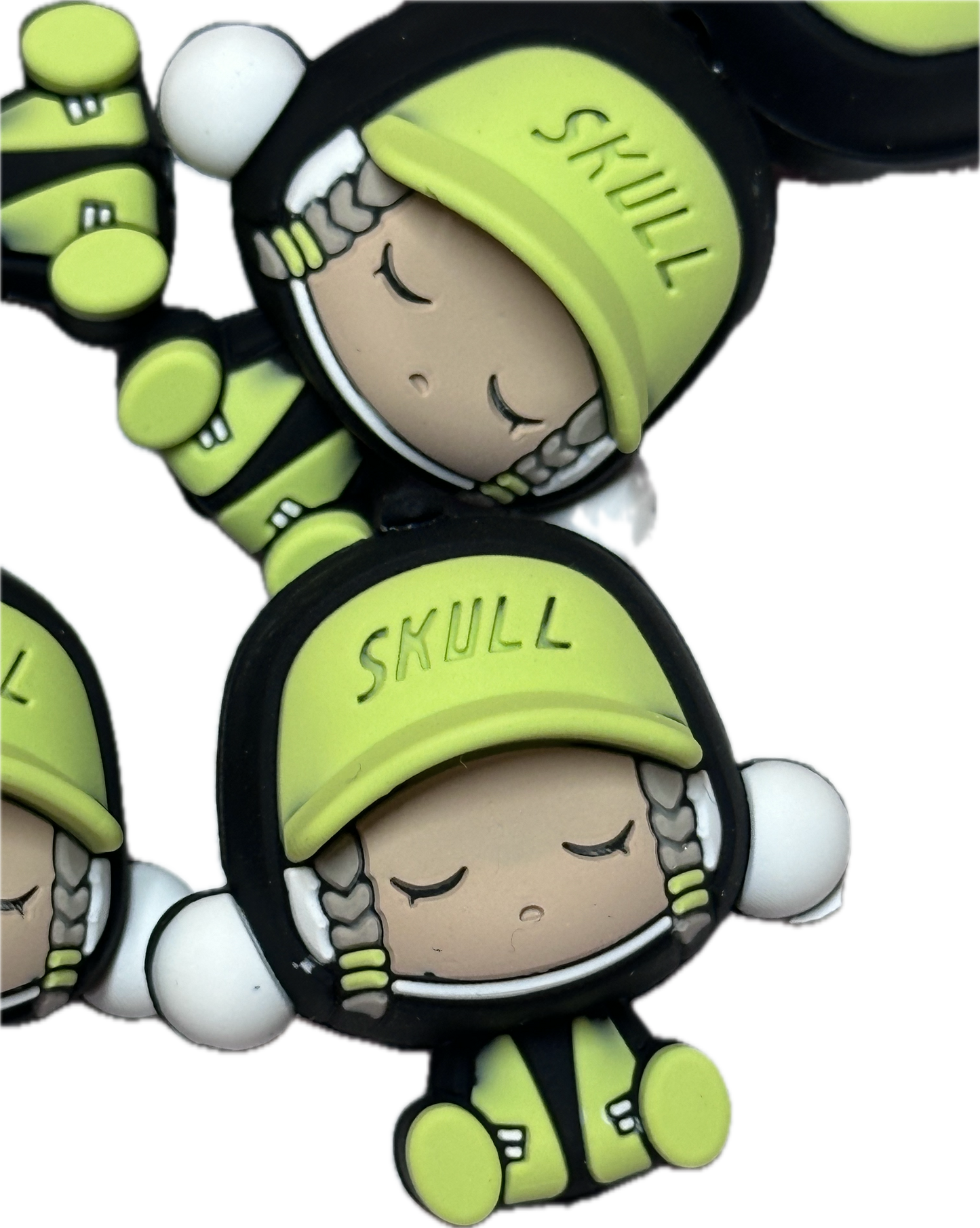 Child in headphones 3D Focal Bead/ beadable pen/ Silicone  bead/ keychain bead/skull