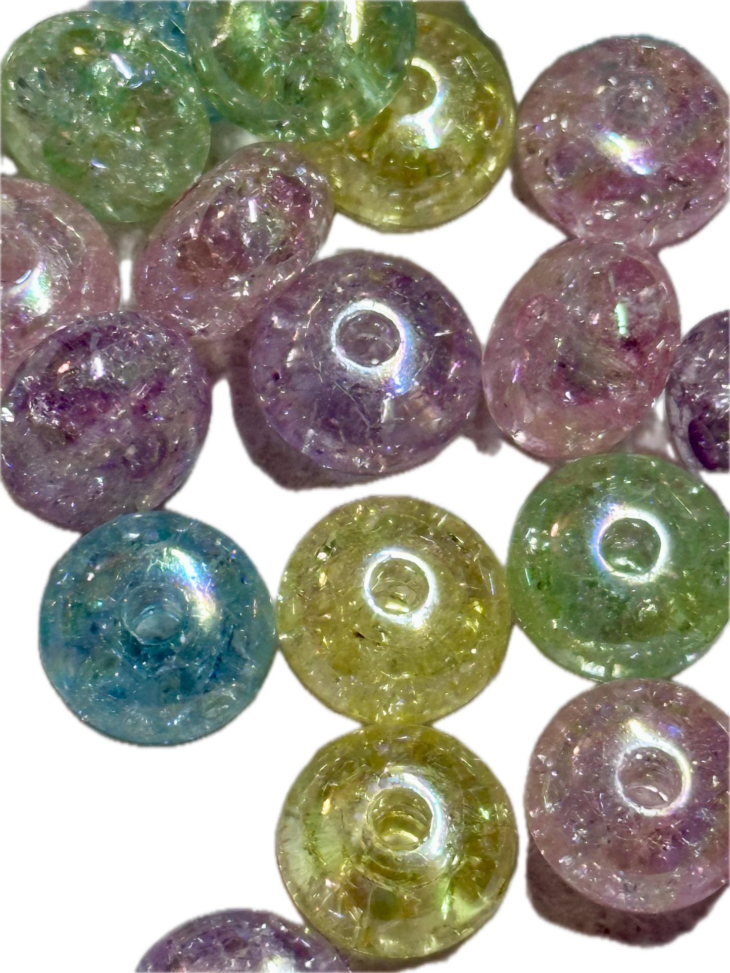 Acrylic spacer beads/ jewelry/ beadable pen beads/ keychain bead/ DIY/ approximately 12mm/ translucent crackle/mixed colors