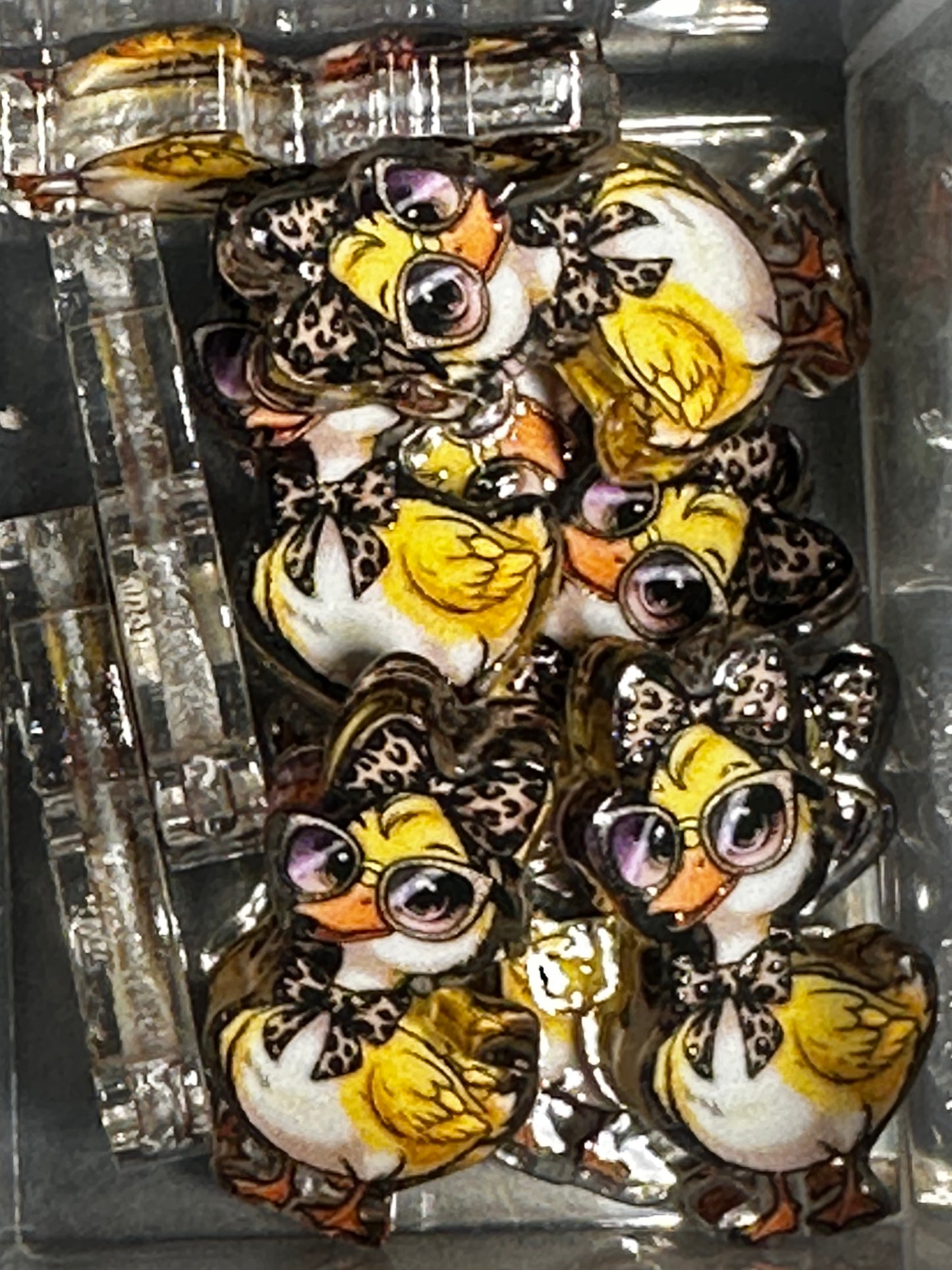 Lady Duck acrylic focal bead- set of 2/ focal bead/ pen beading / keychain bead/