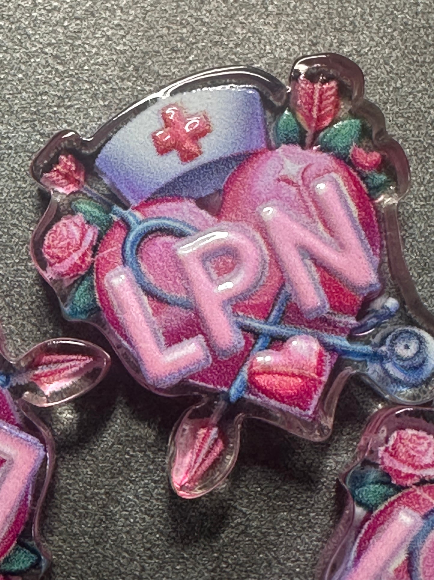 LPN Nurse acrylic focal bead- set of 2/ focal bead/ pen beading / keychain bead/